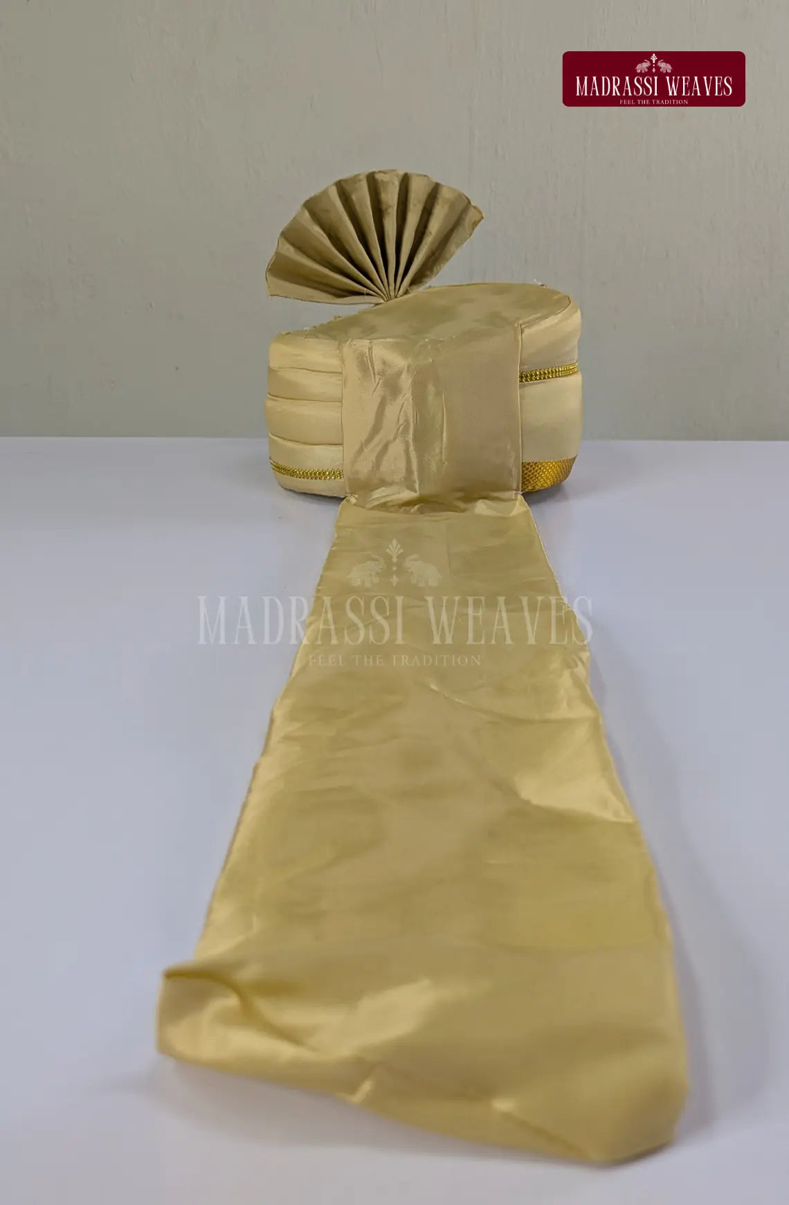 Luxury Aari Work Wedding Silk Dhoti Set 3 (HandCrafted) - (DESPATCH TIME 15 DAYS)