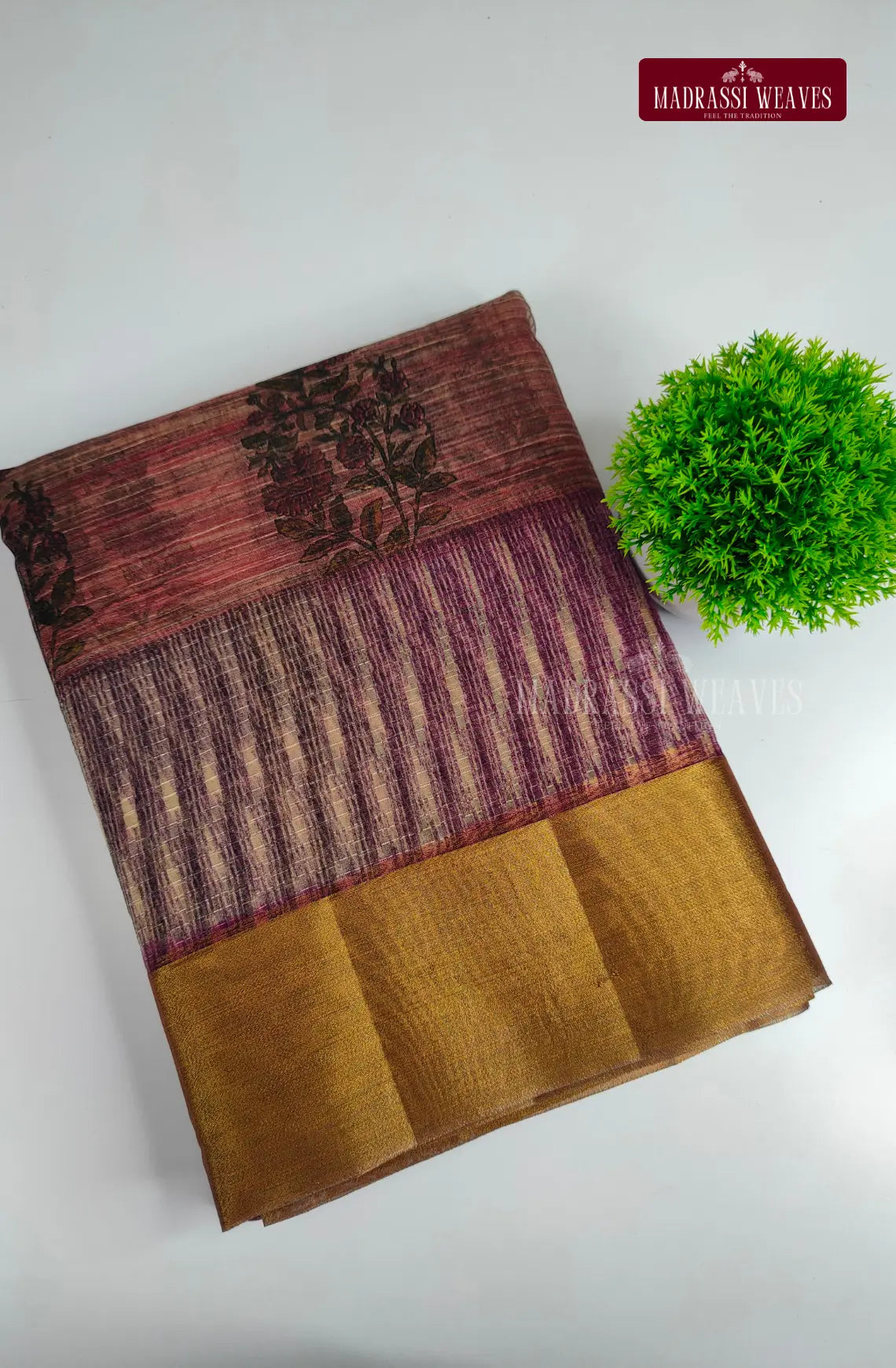 Abstract Printed Organza Saree