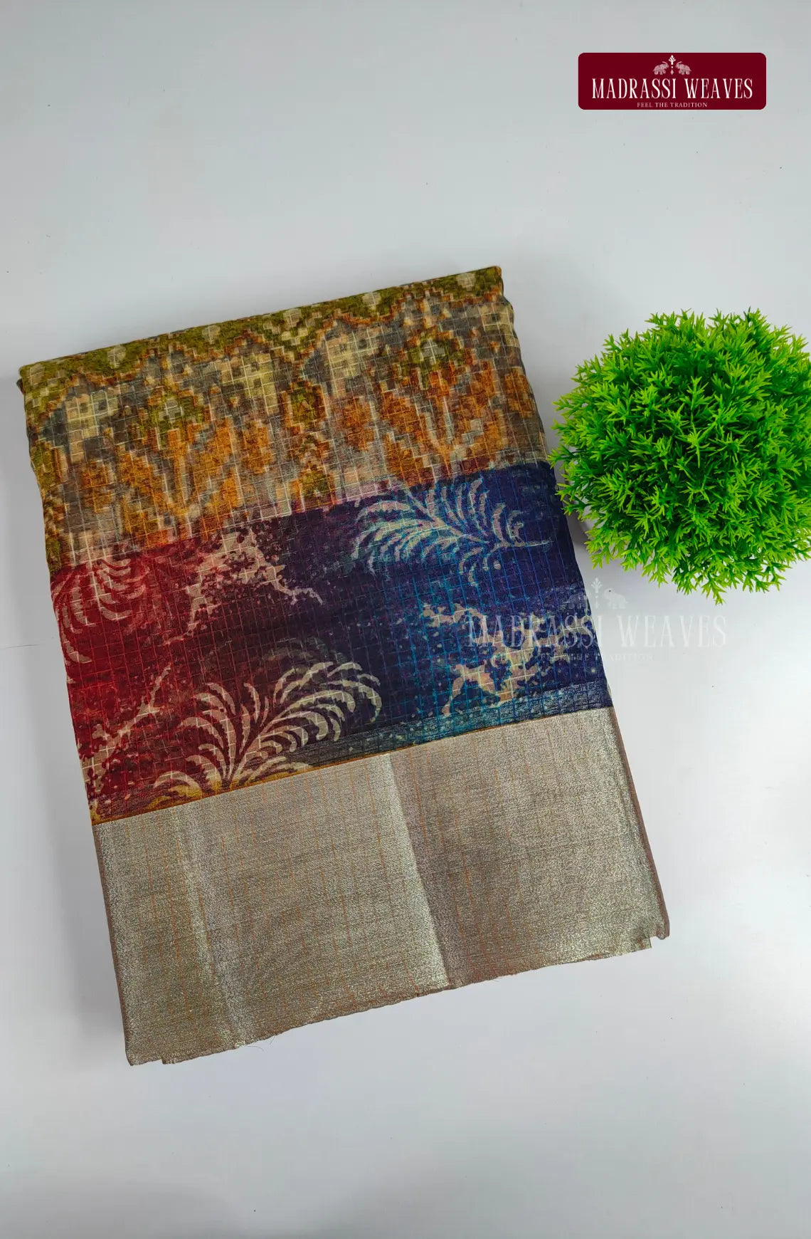 Abstract Printed Organza Saree