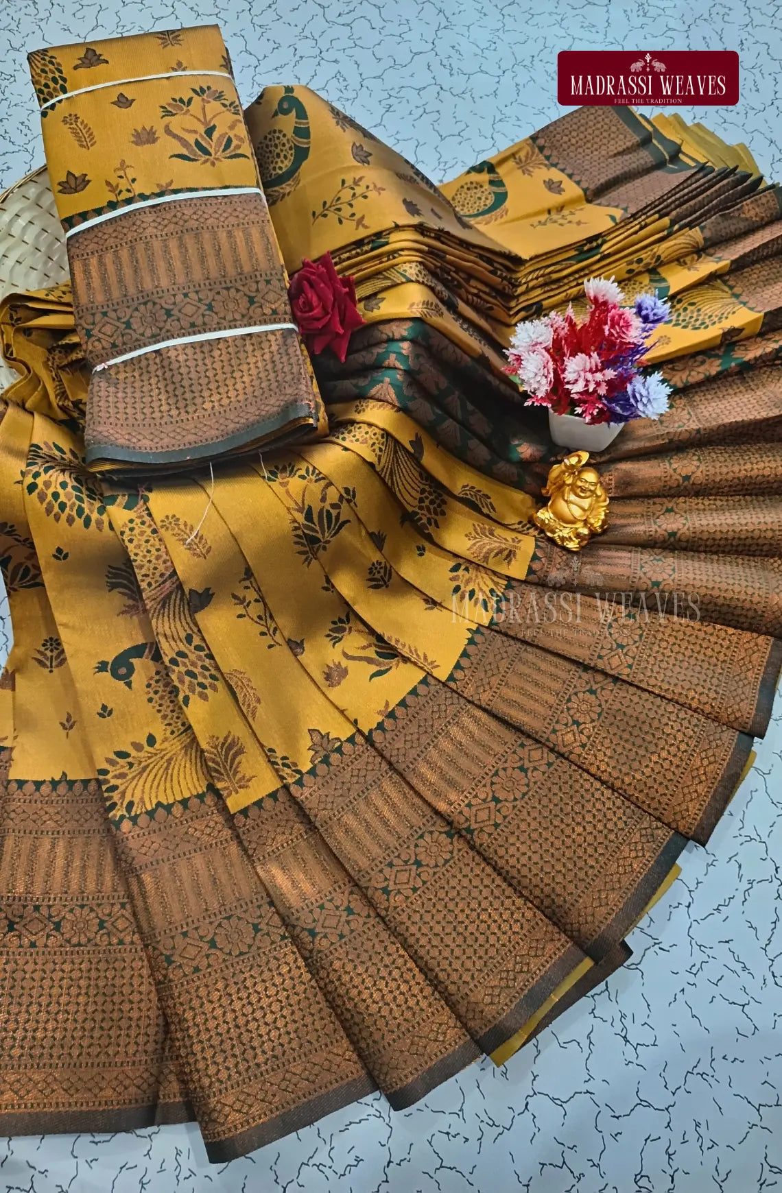 Avarthana Peacock Saree with Zari Border