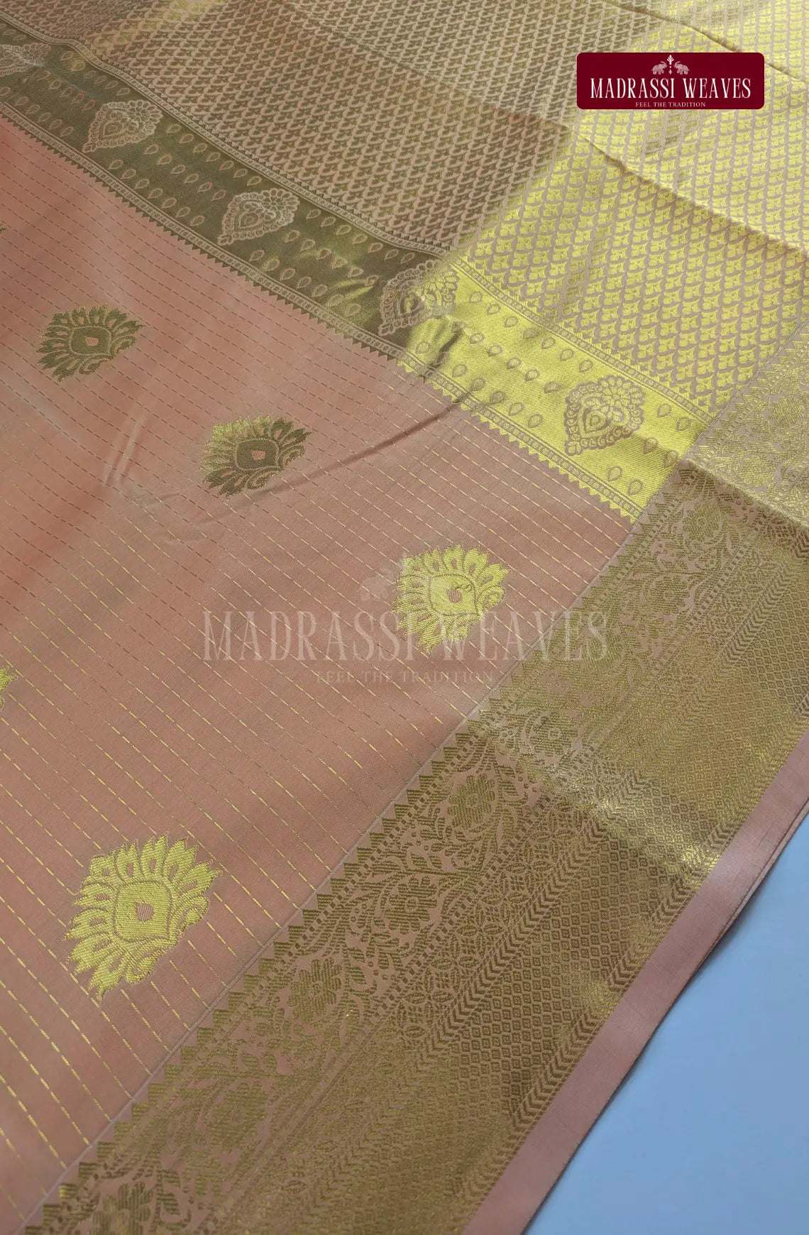 Premium Couple Combo Set with Gold Zari - Peach