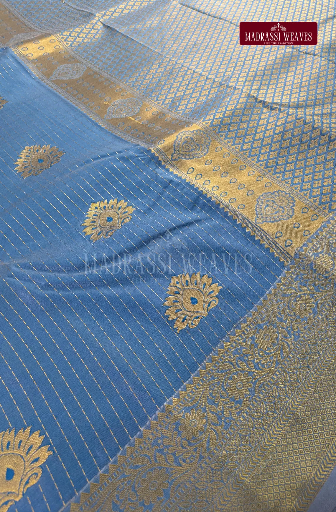 Premium Couple Combo Set with Gold Zari - Sky Blue