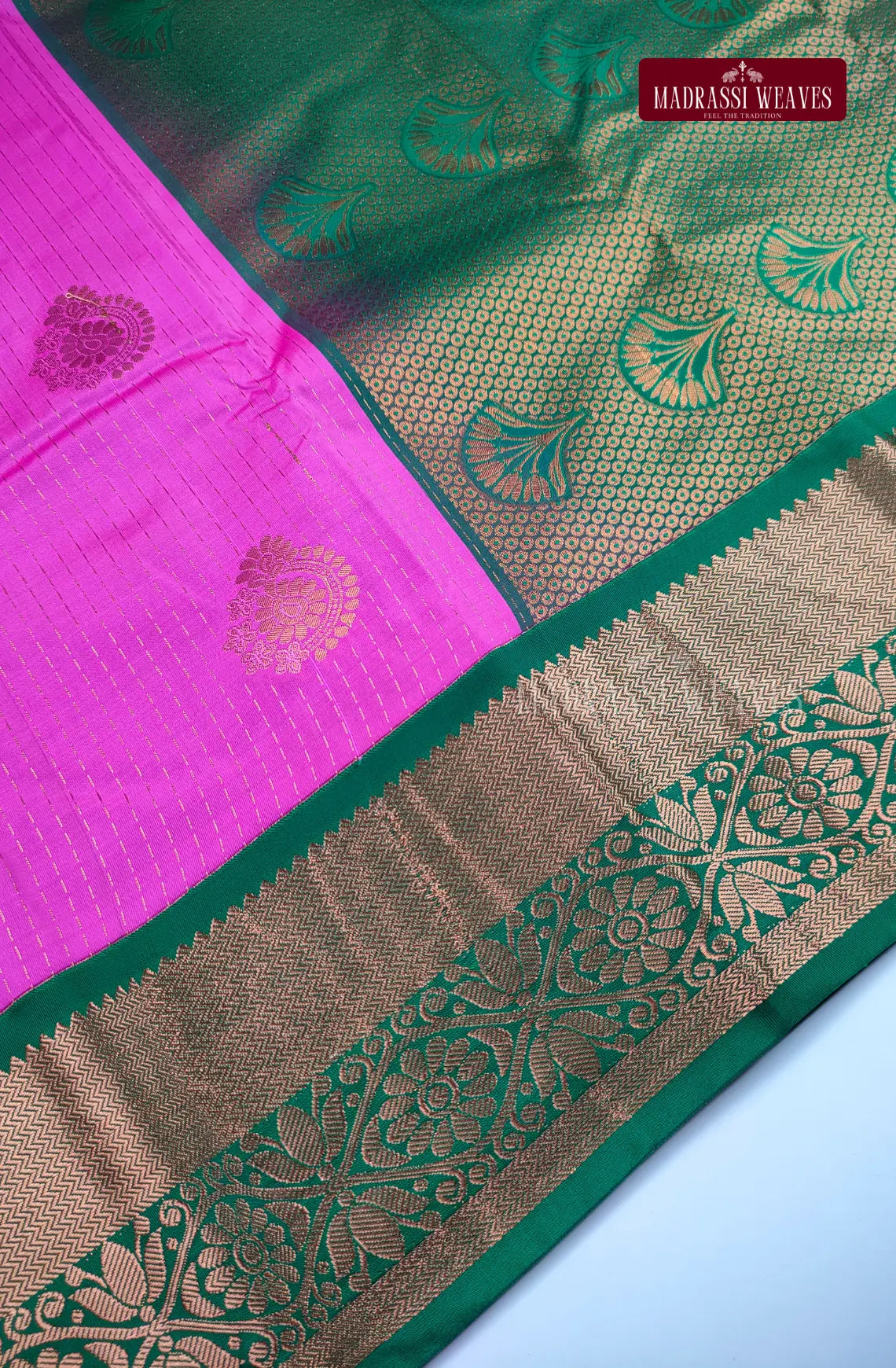 Ethnic Kanchi Semi Silk Butta Saree - Pink