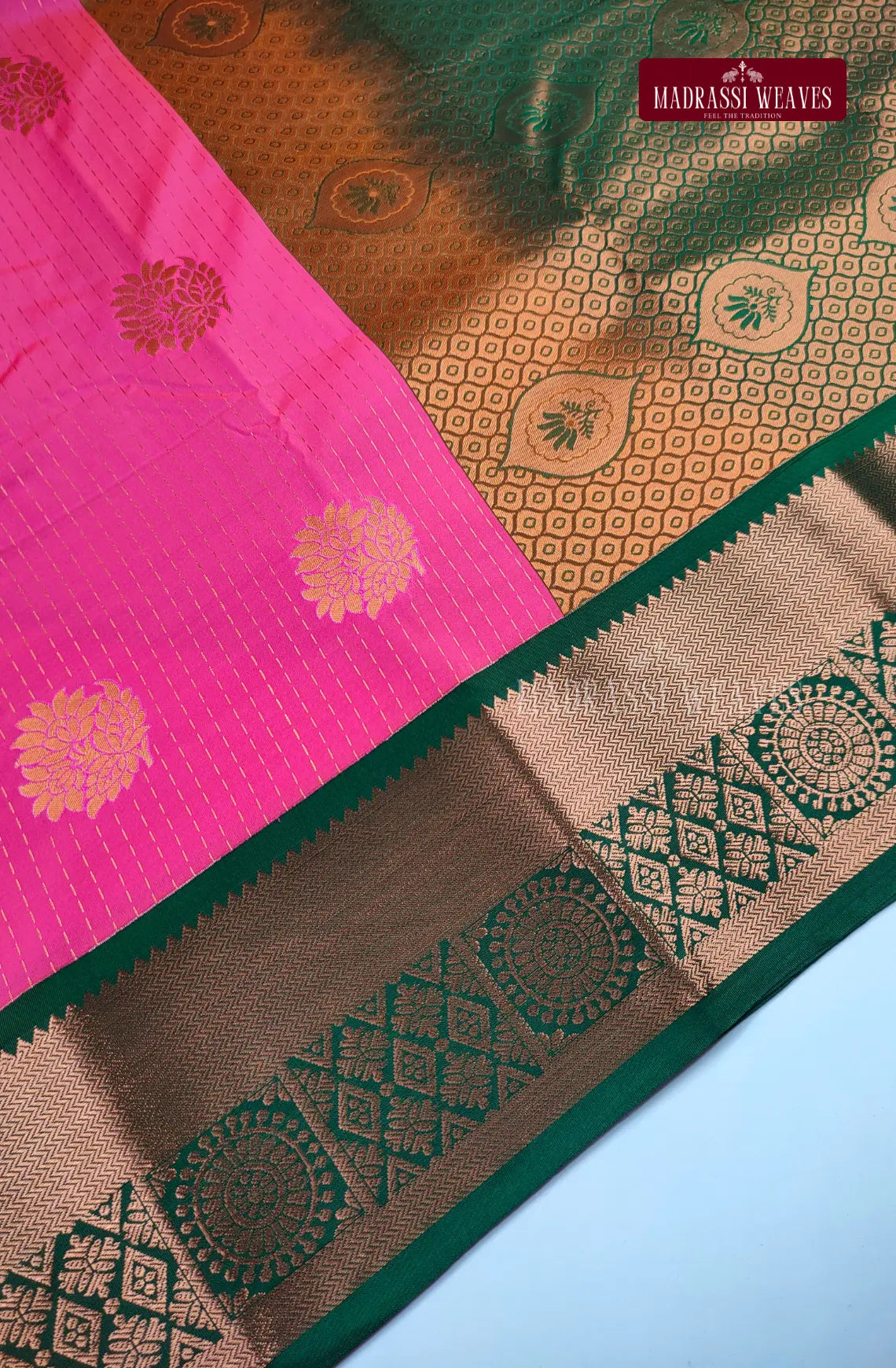 Ethnic Kanchi Semi Silk Butta Saree - Rose