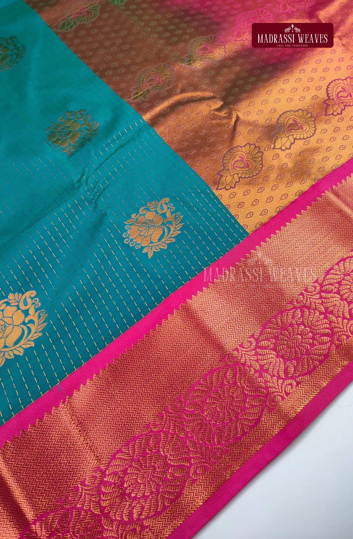 Ethnic Kanchi Semi Silk Butta Saree - Rama