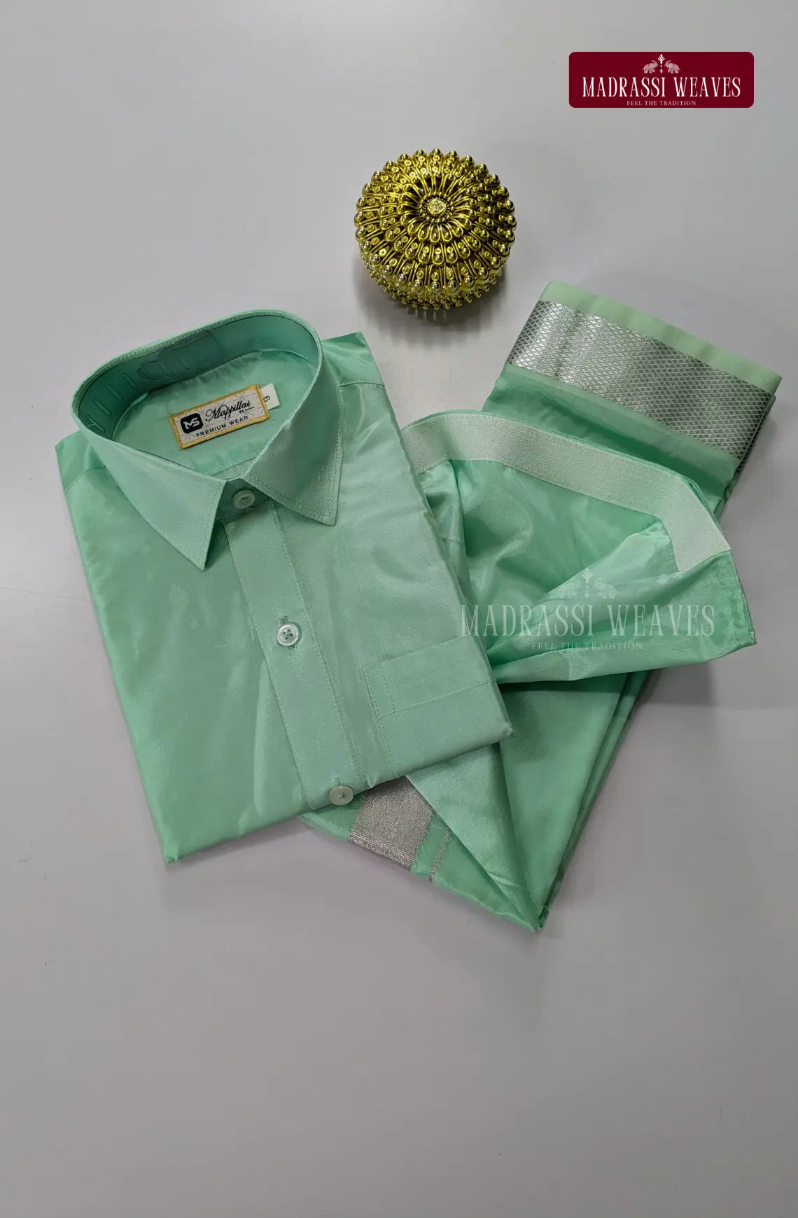 Father Son Combo Japan Silk Dhoti Set - Rexona