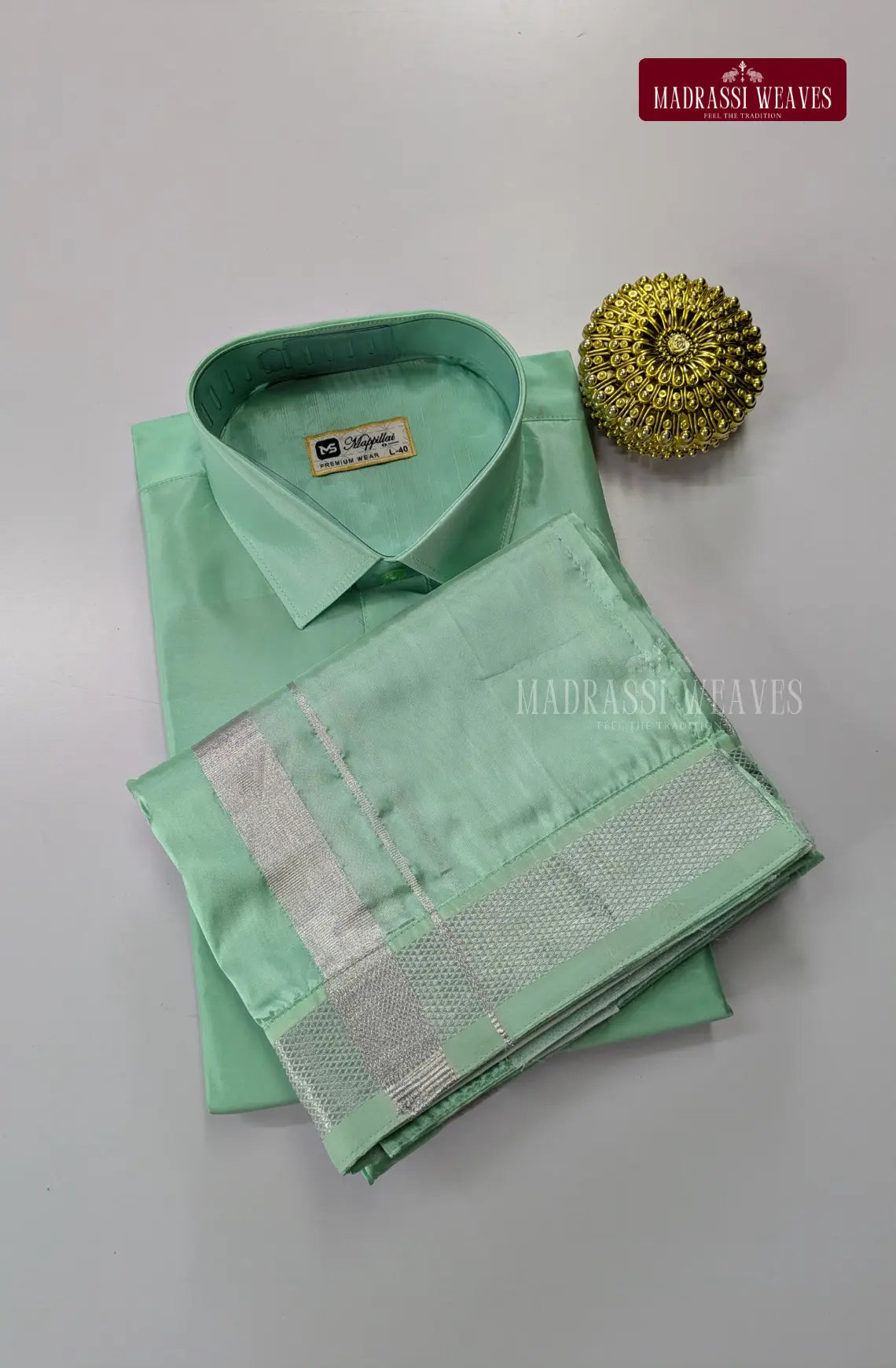 Father Son Combo Japan Silk Dhoti Set - Rexona