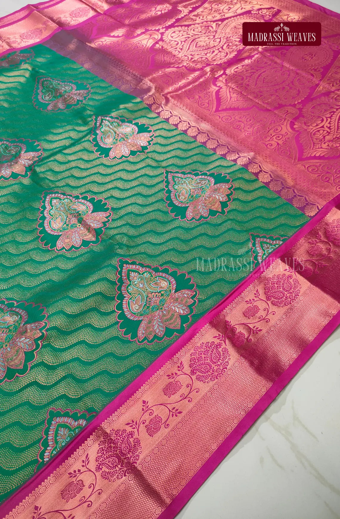 Grand Kanchi Semi Silk Sarees - Green