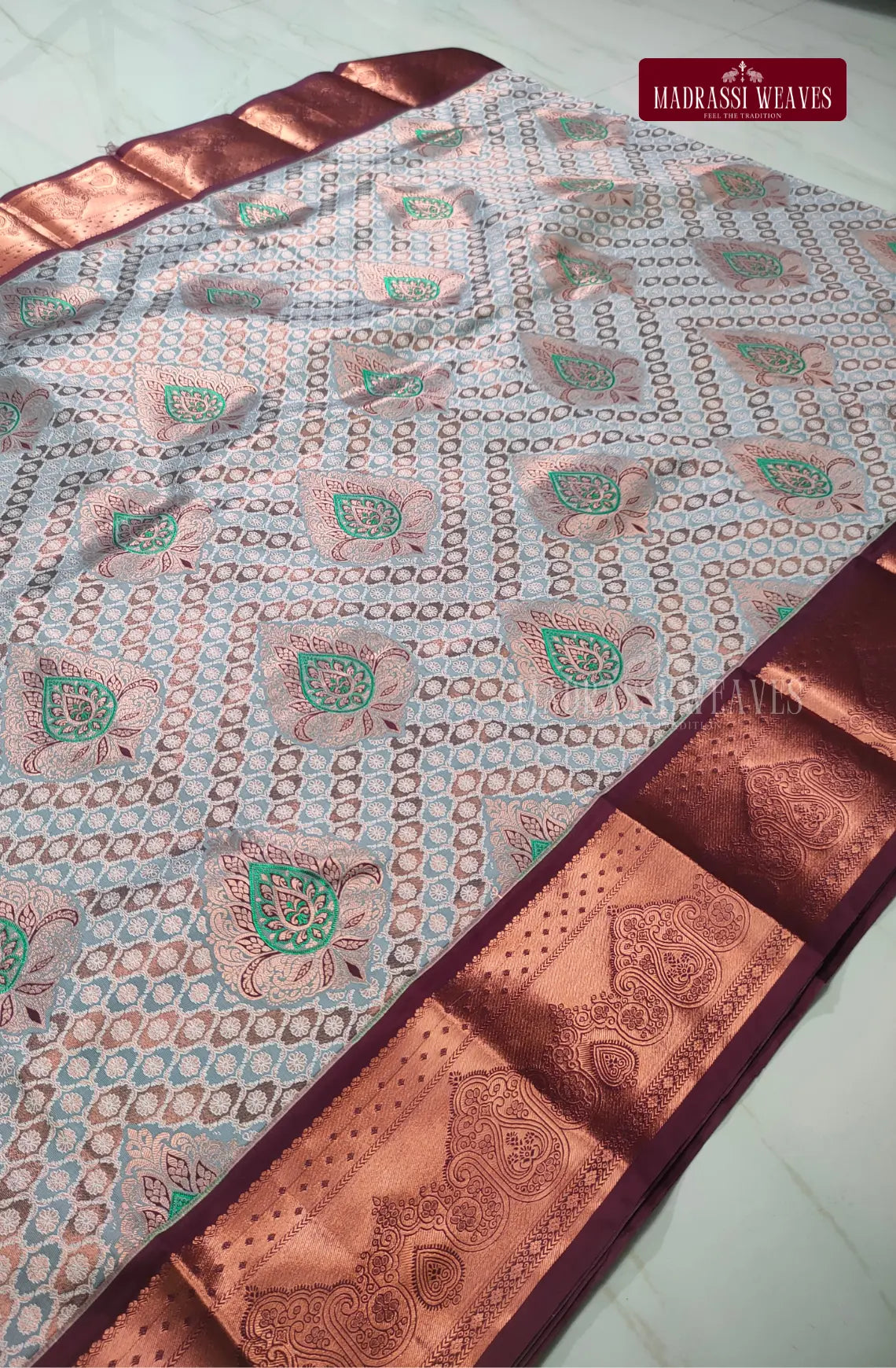 Grand Kanchi Semi Silk Sarees - Grey