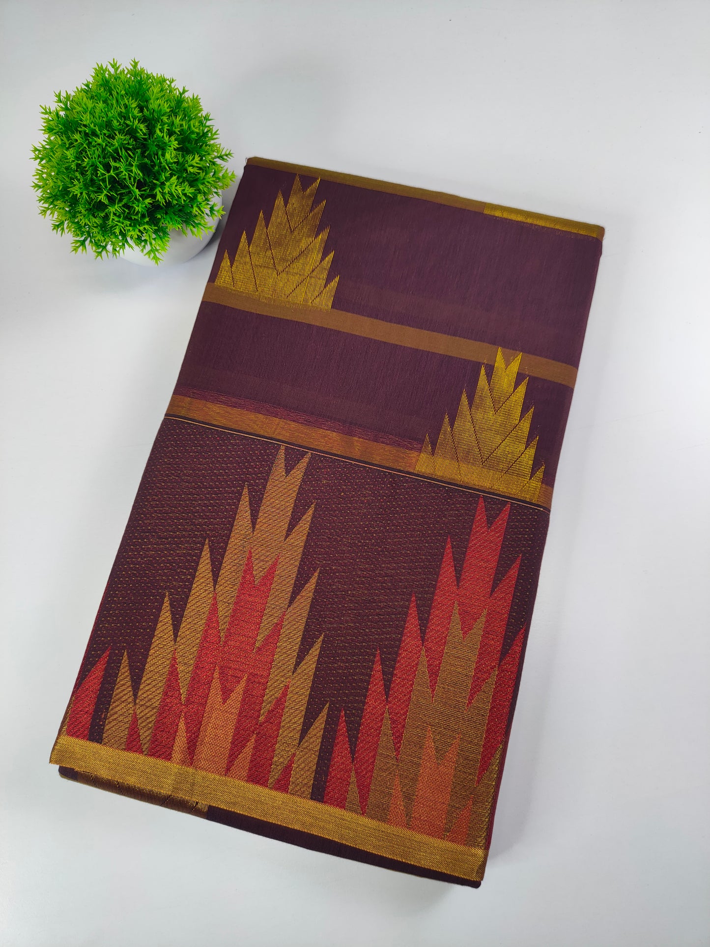 Premium Cotton Saree with Zari Woven Border