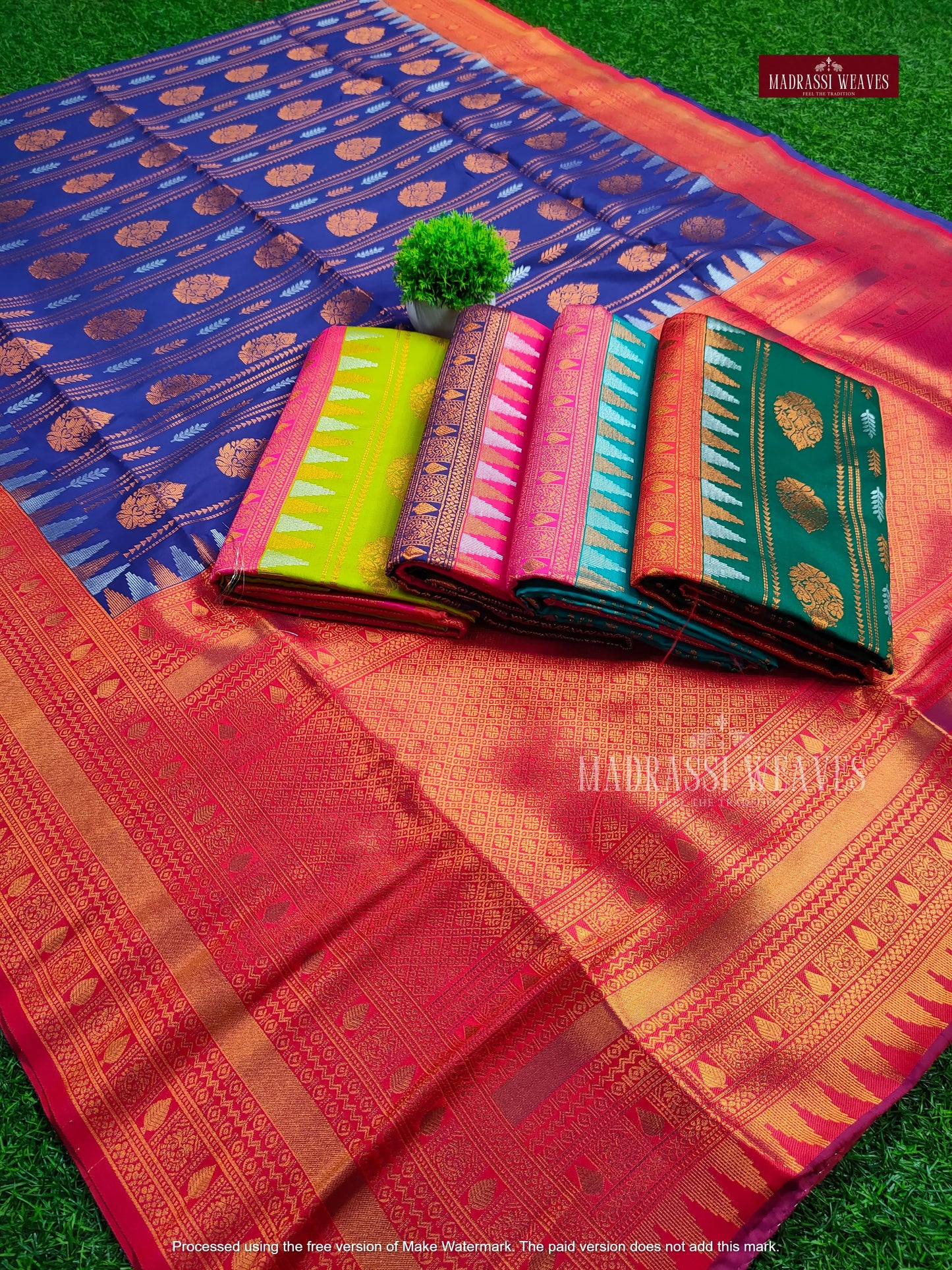 Premium Silver Zari semi Kanchi Soft Silk Sarees