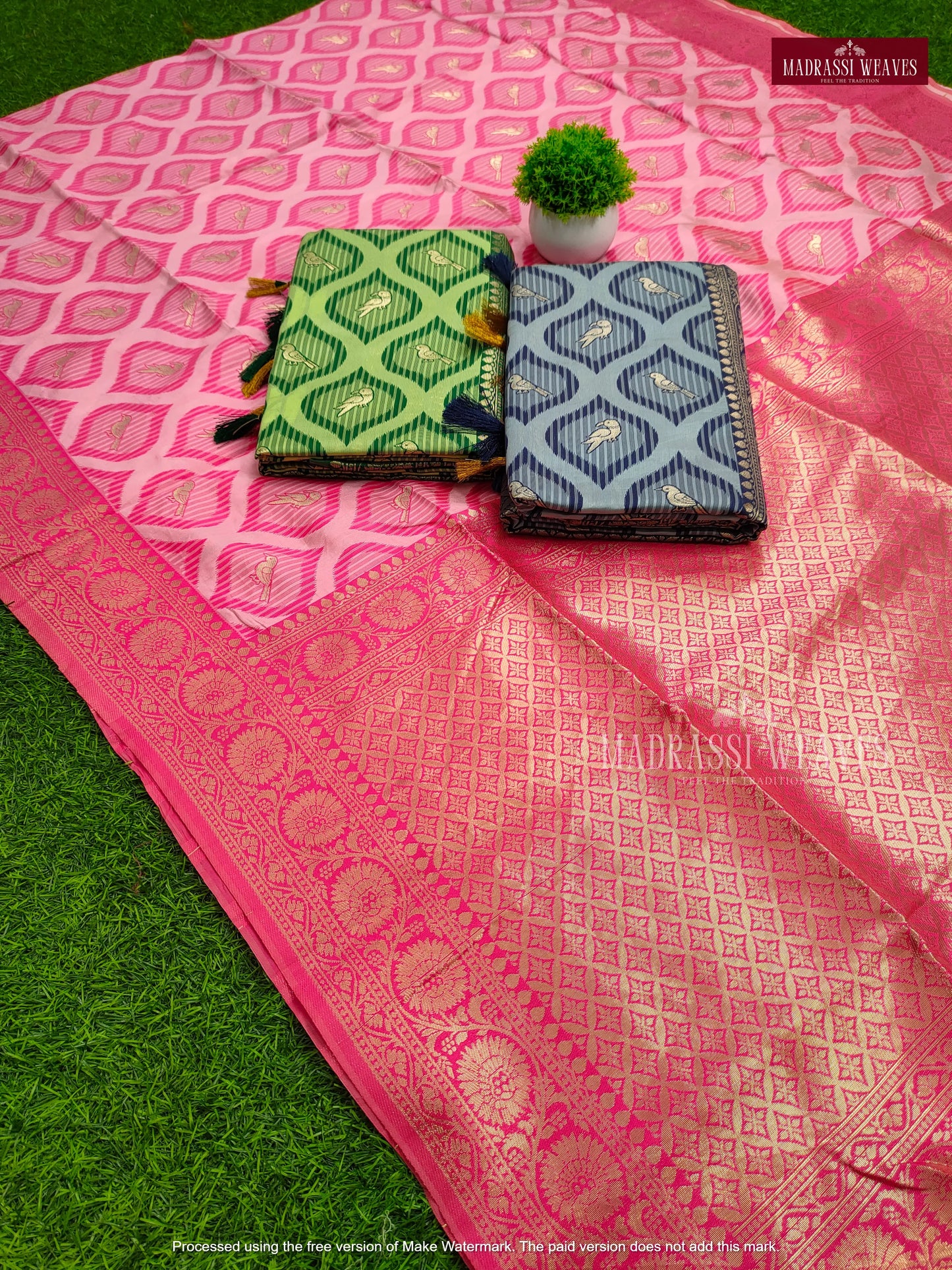 Trending Zari Woven Bird Design Sarees