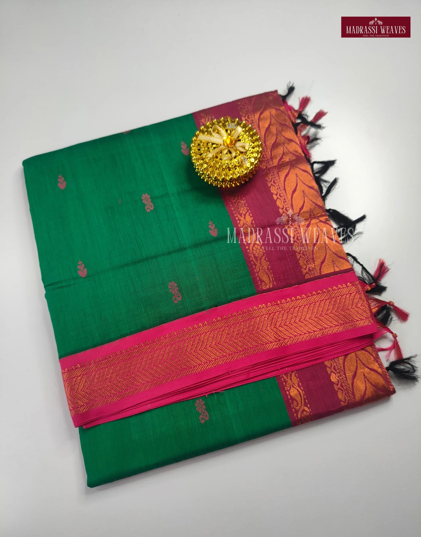 Kalyani Gadwal Thread Butta Sarees - Pale Green