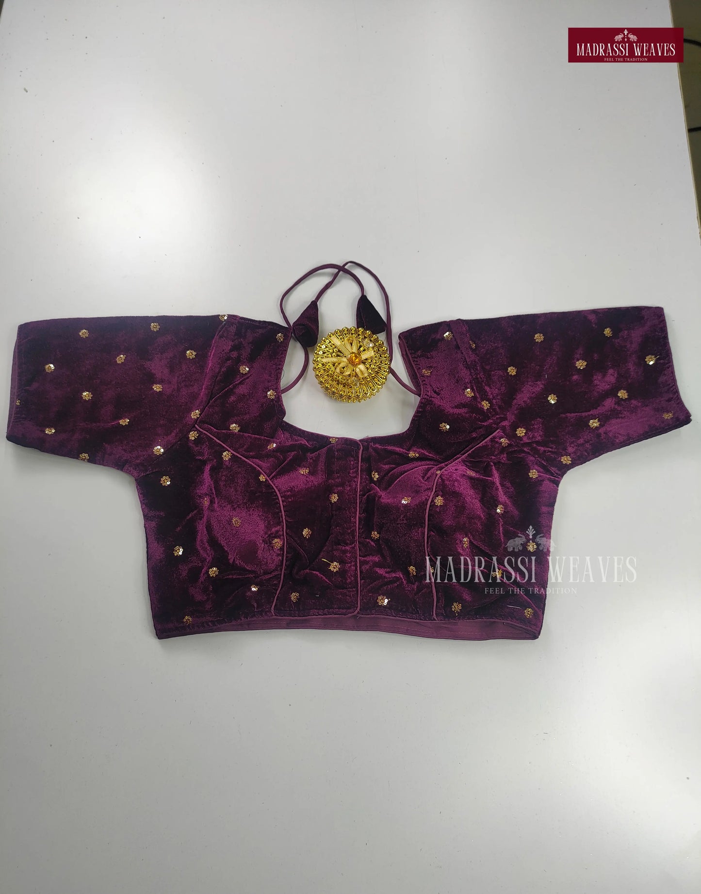 Velvet Readymade Adjustable Blouse with Lining