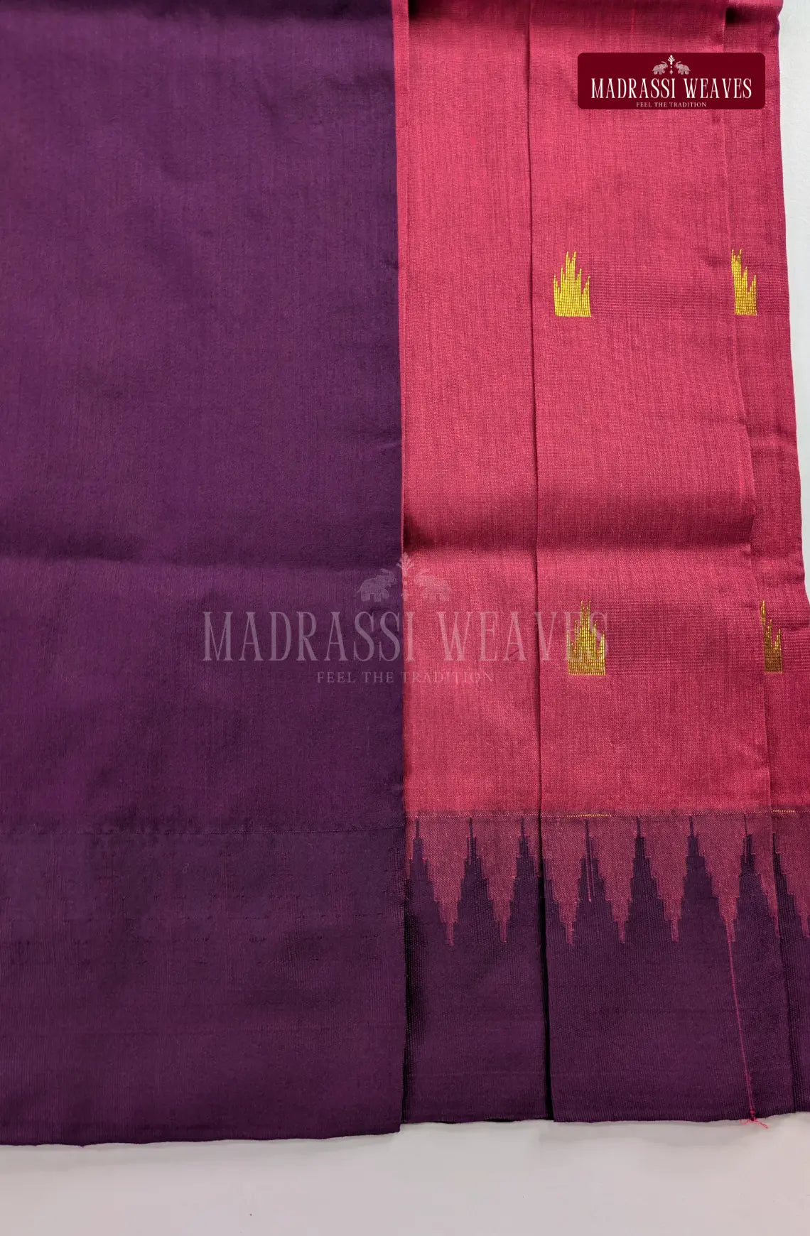 Premium Kalyani Gadwal Cotton Saree - Bright Pink