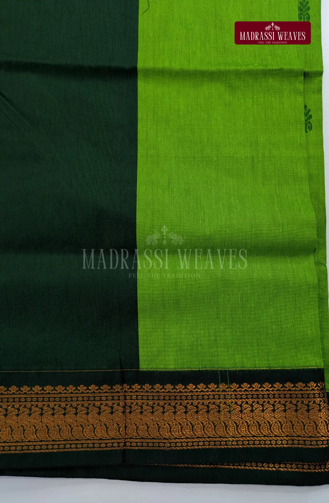 Premium Kalyani Gadwal Cotton Saree - Green