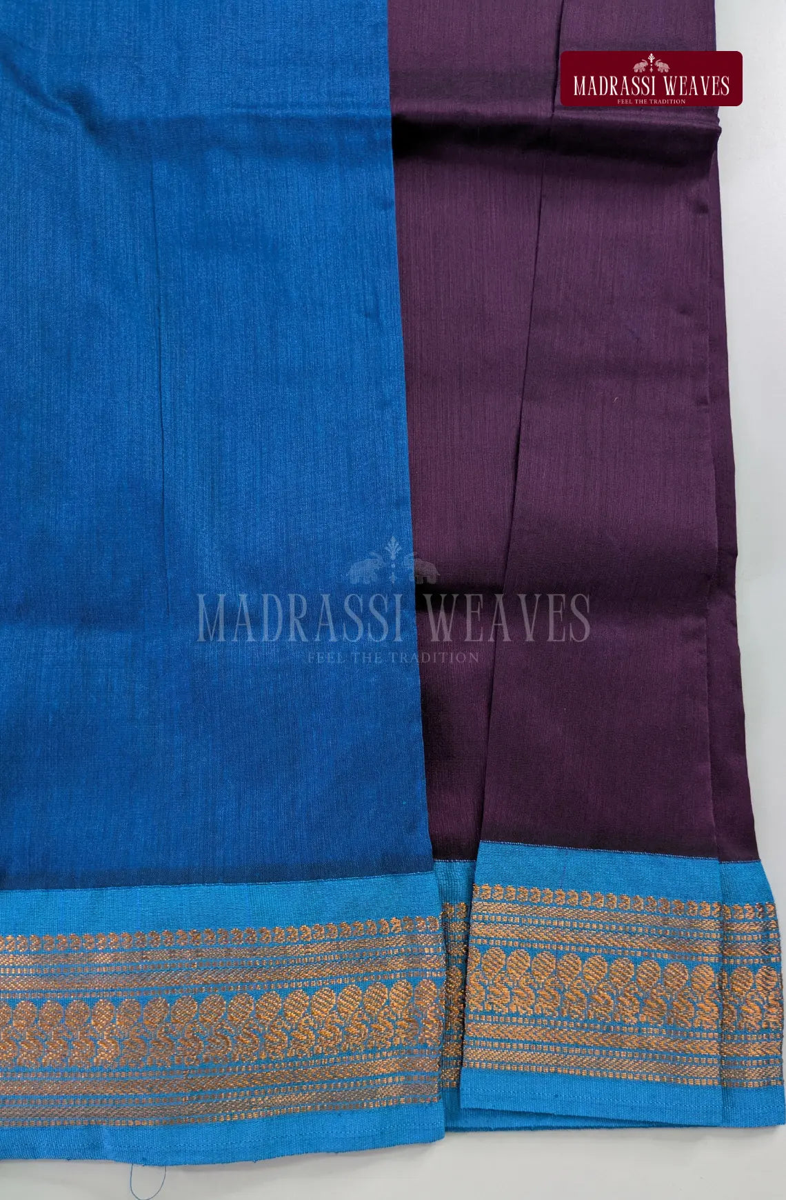 Premium Kalyani Gadwal Cotton Saree - Jamoon Fruit