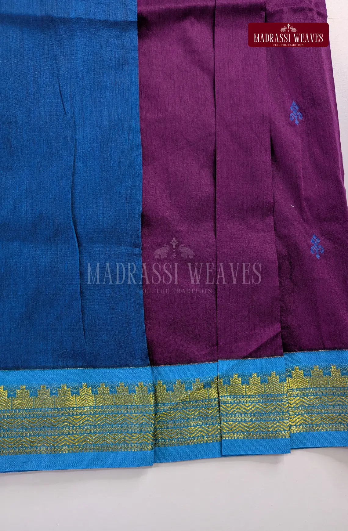 Premium Kalyani Gadwal Cotton Saree - Jamoon Fruit