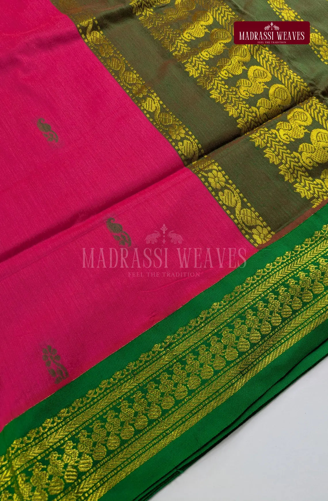 Premium Kalyani Gadwal Cotton Saree - Kum Kum