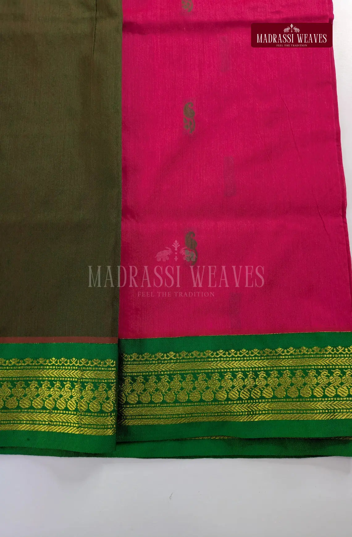 Premium Kalyani Gadwal Cotton Saree - Kum Kum