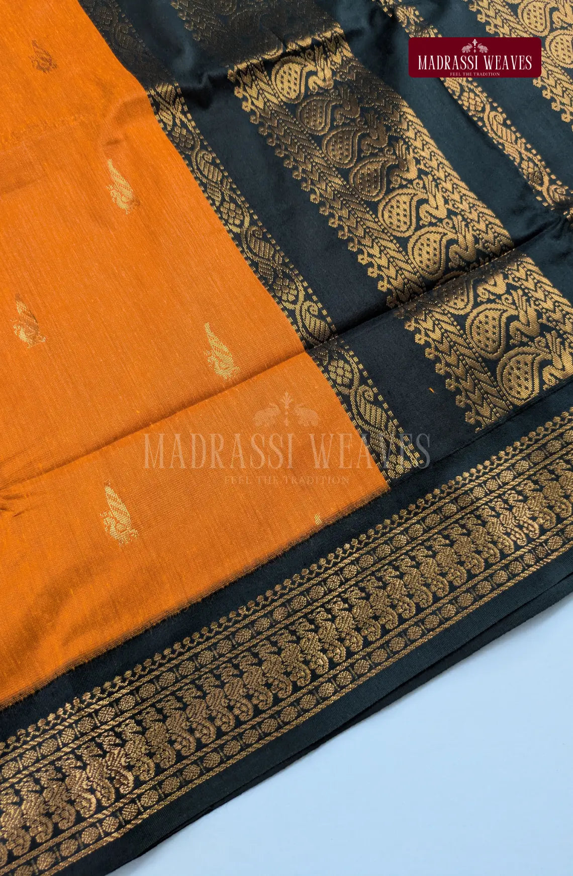 Premium Kalyani Gadwal Cotton Saree - Mango