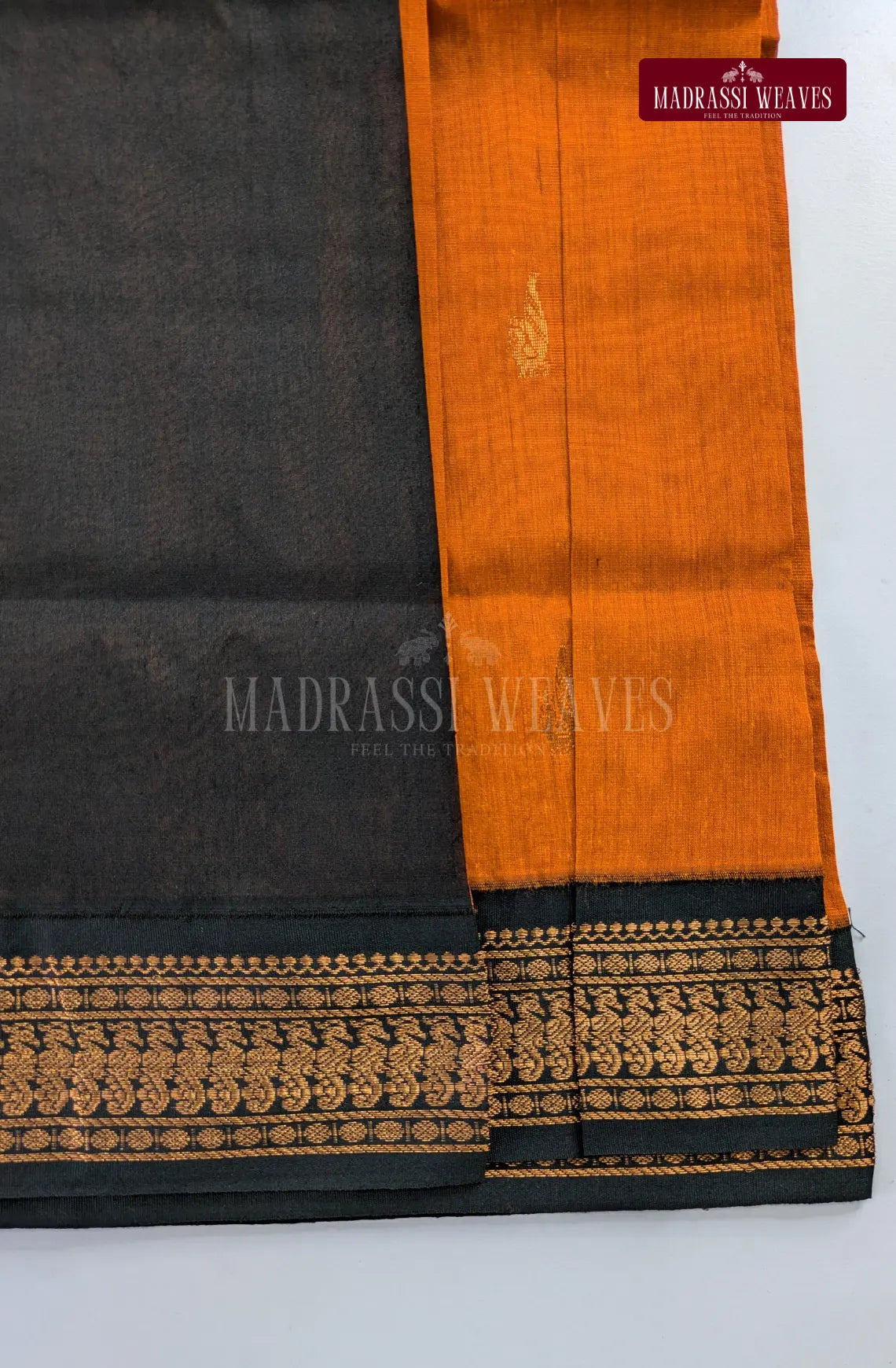 Premium Kalyani Gadwal Cotton Saree - Mango