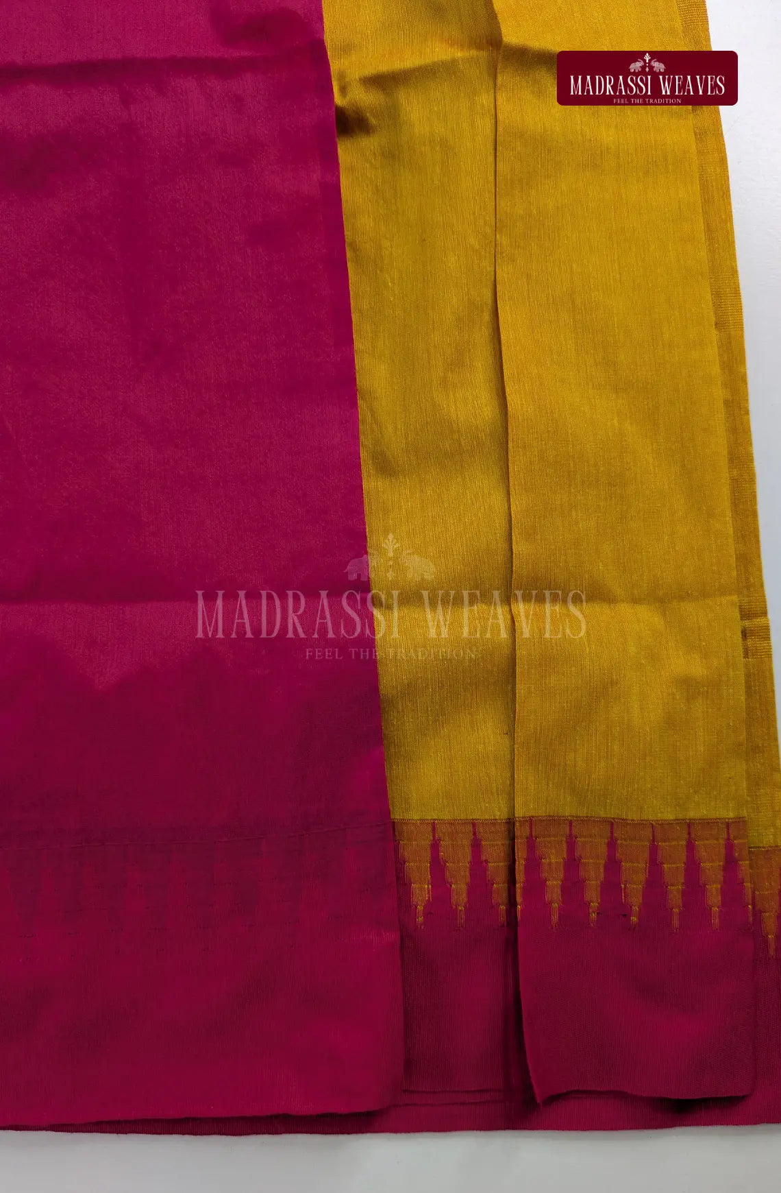 Premium Kalyani Gadwal Cotton Saree - Mustard