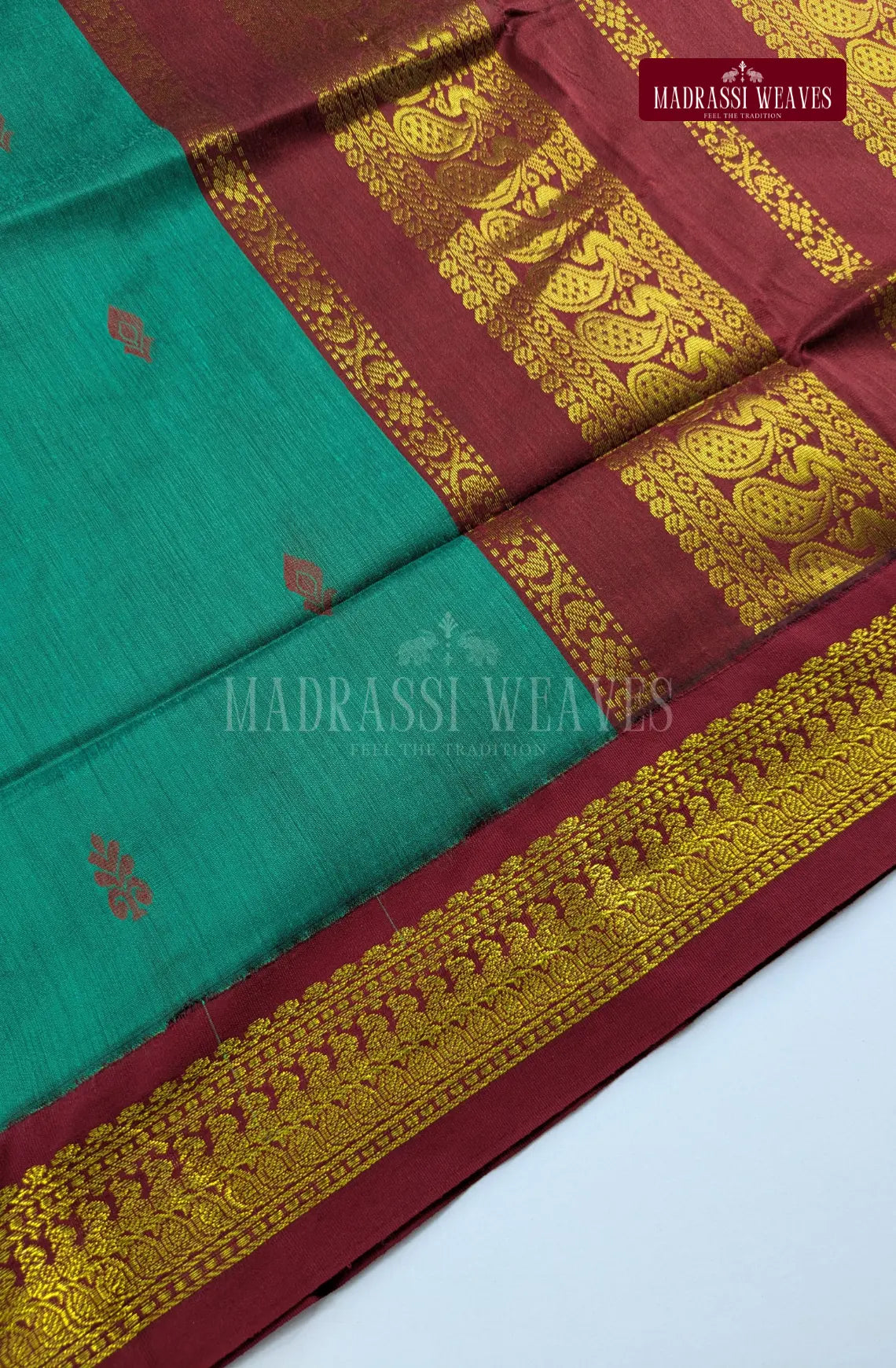 Premium Kalyani Gadwal Cotton Saree - Rama Green