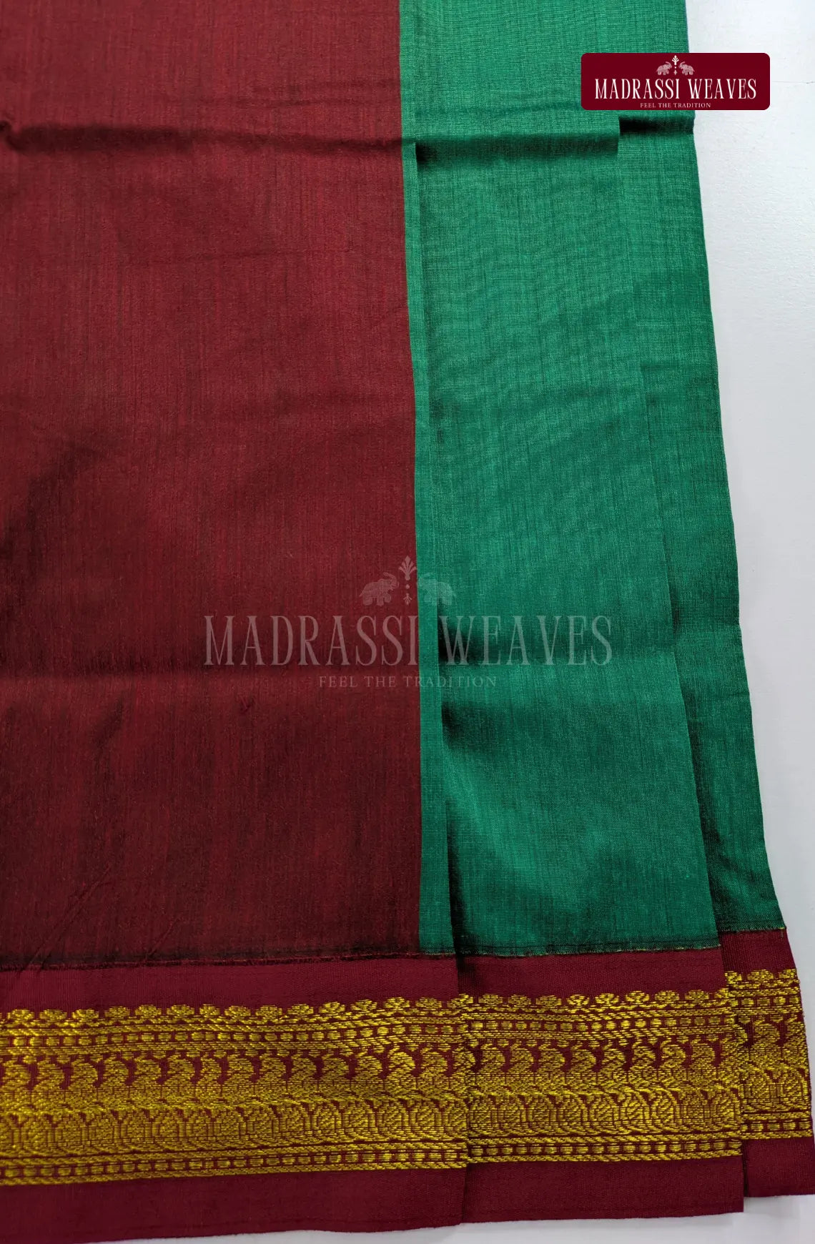 Premium Kalyani Gadwal Cotton Saree - Rama Green