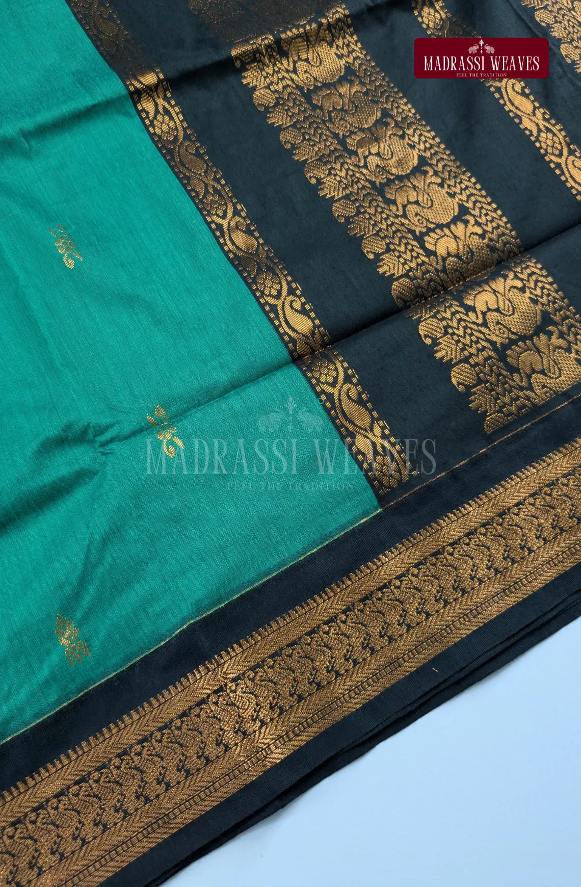 Premium Kalyani Gadwal Cotton Saree - Rama