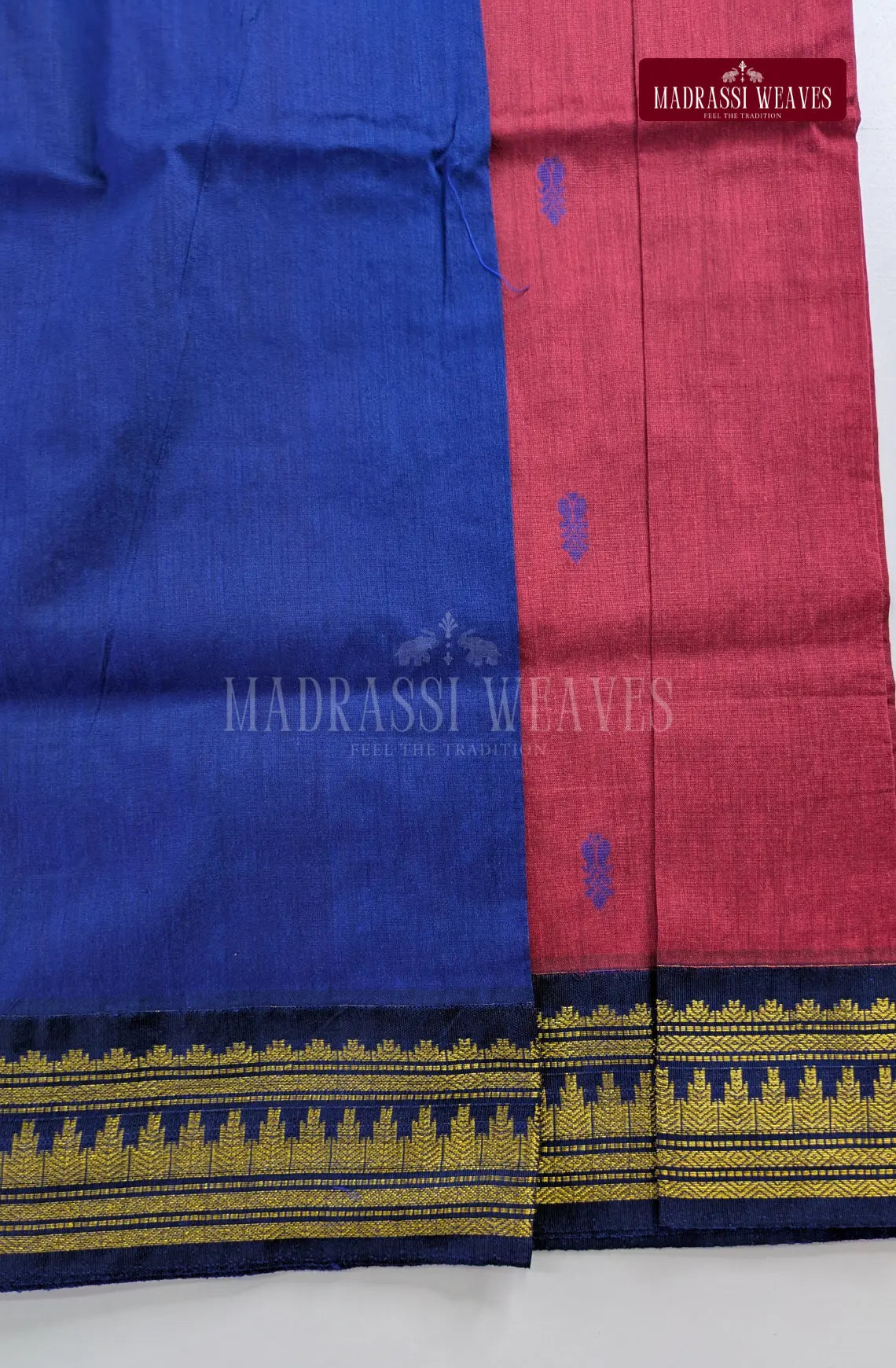 Premium Kalyani Gadwal Cotton Saree - Reddish Pink