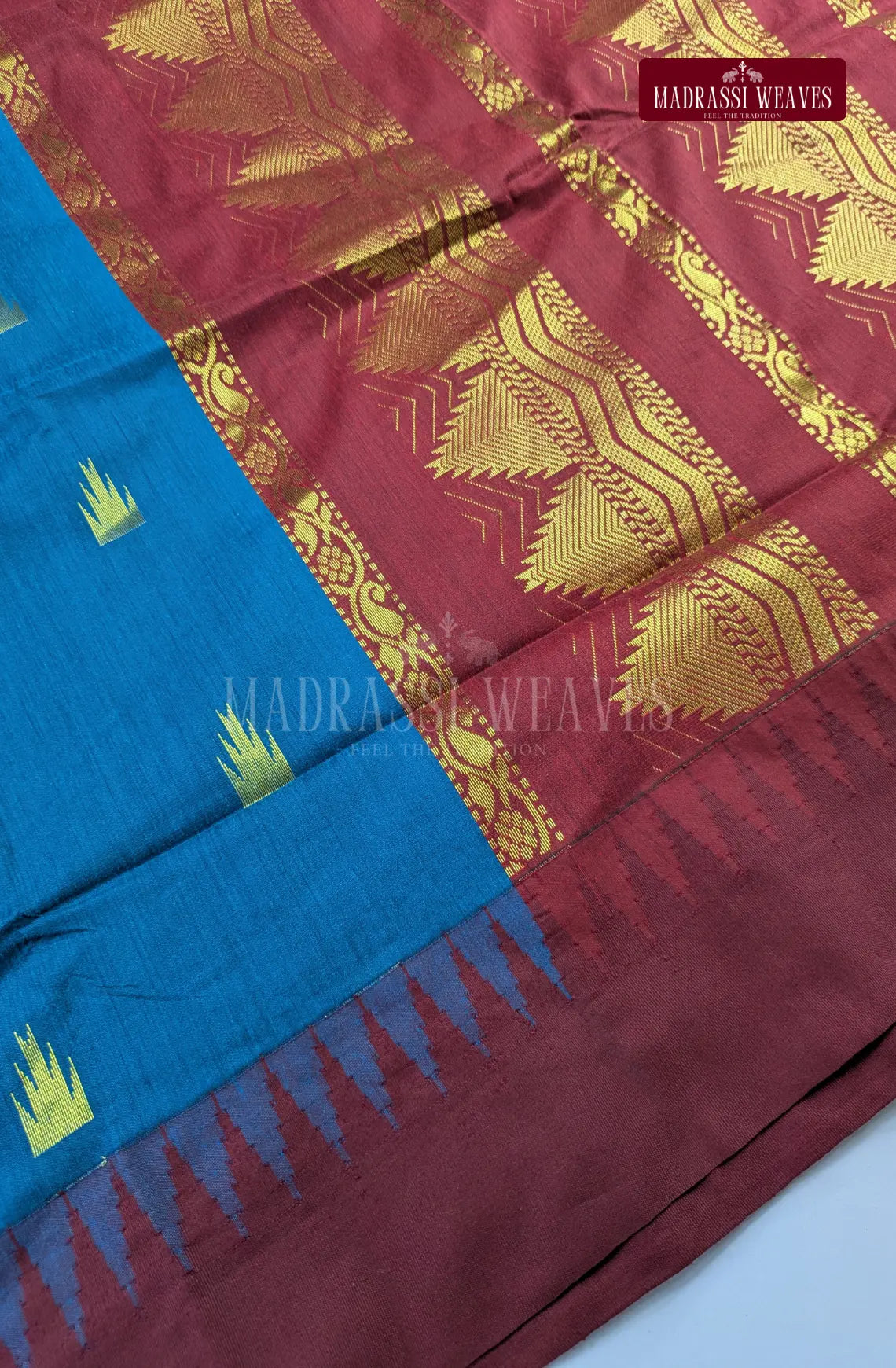 Premium Kalyani Gadwal Cotton Saree - Royal Blue