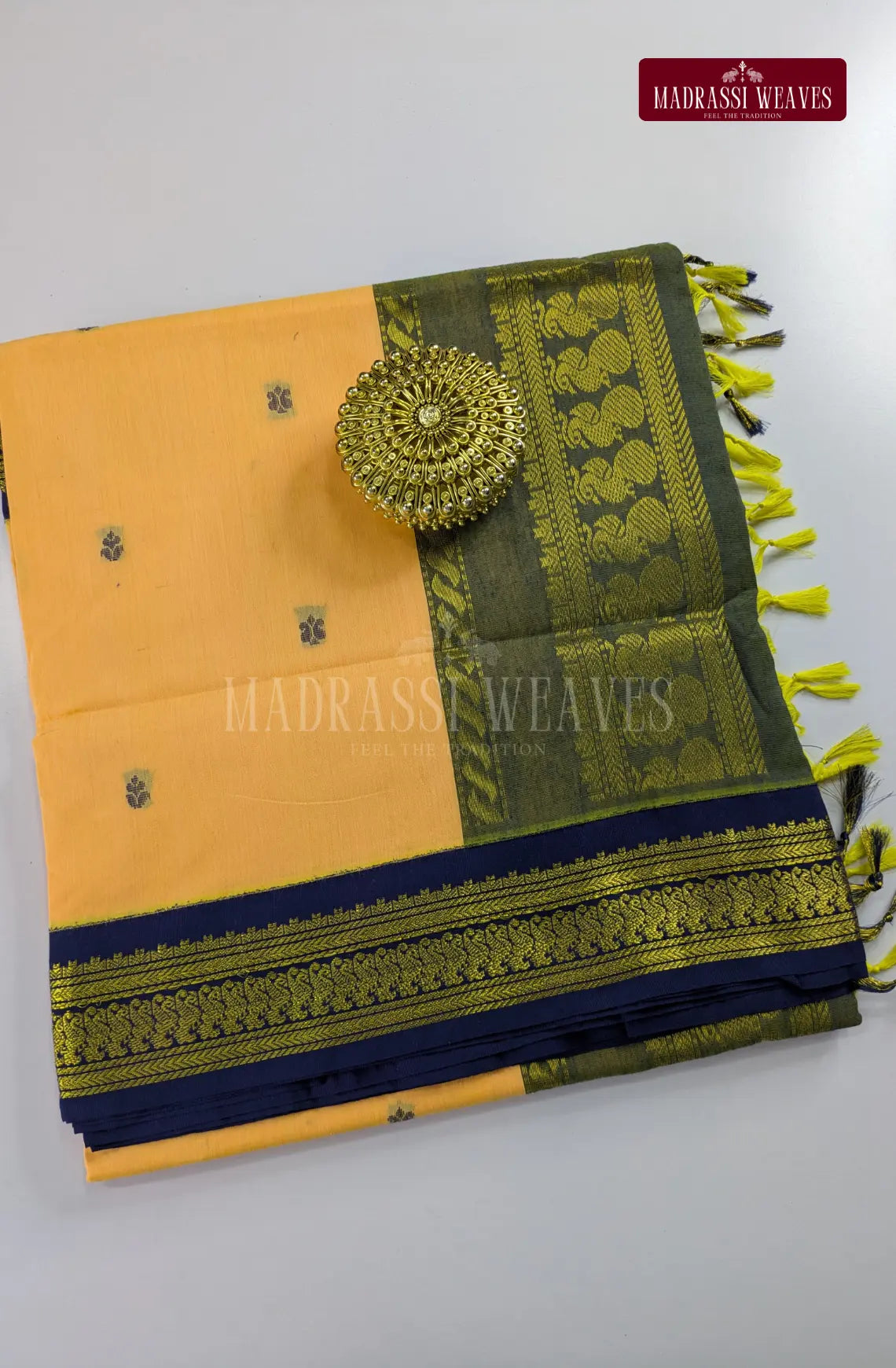 Premium Kalyani Gadwal Cotton Saree - Sandal