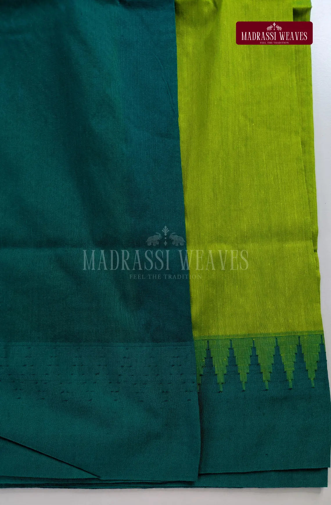 Premium Kalyani Gadwal Cotton Saree - Green