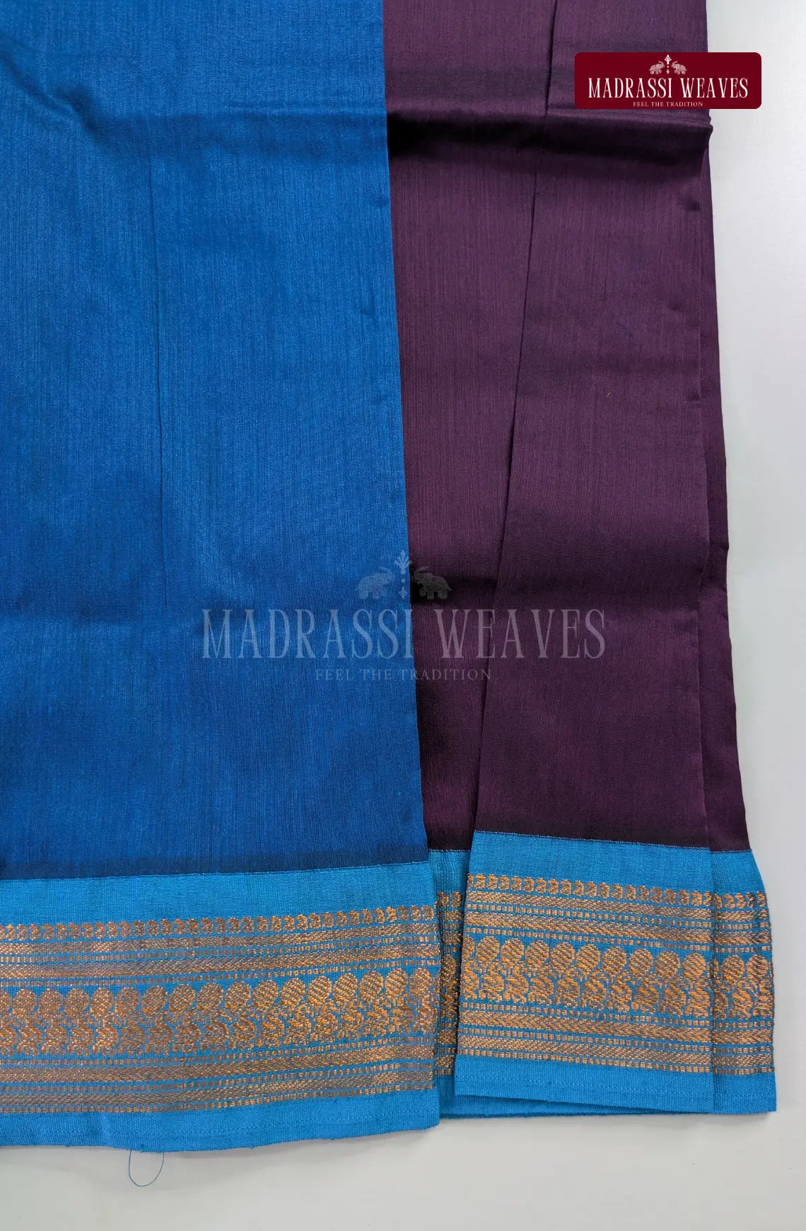 Premium Kalyani Gadwal Cotton Saree - Jamoon Fruit