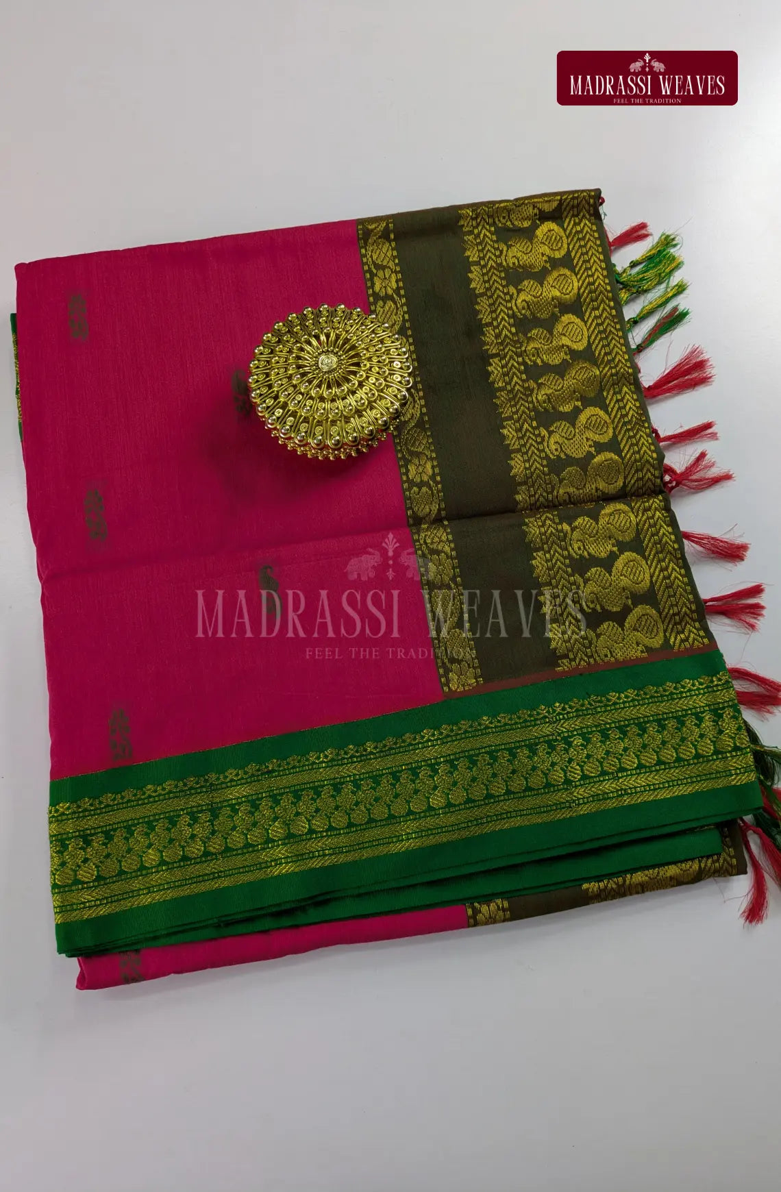 Premium Kalyani Gadwal Cotton Saree - Kum Kum