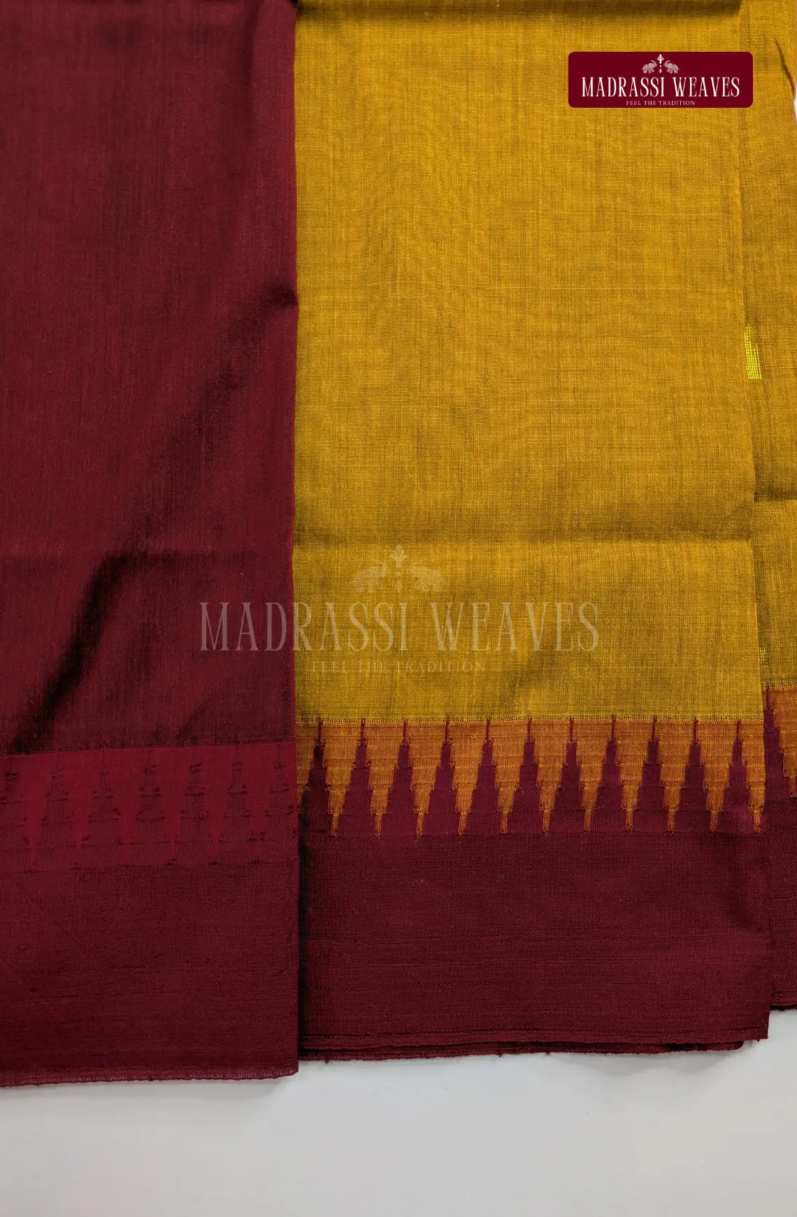 Premium Kalyani Gadwal Cotton Saree - Mustard