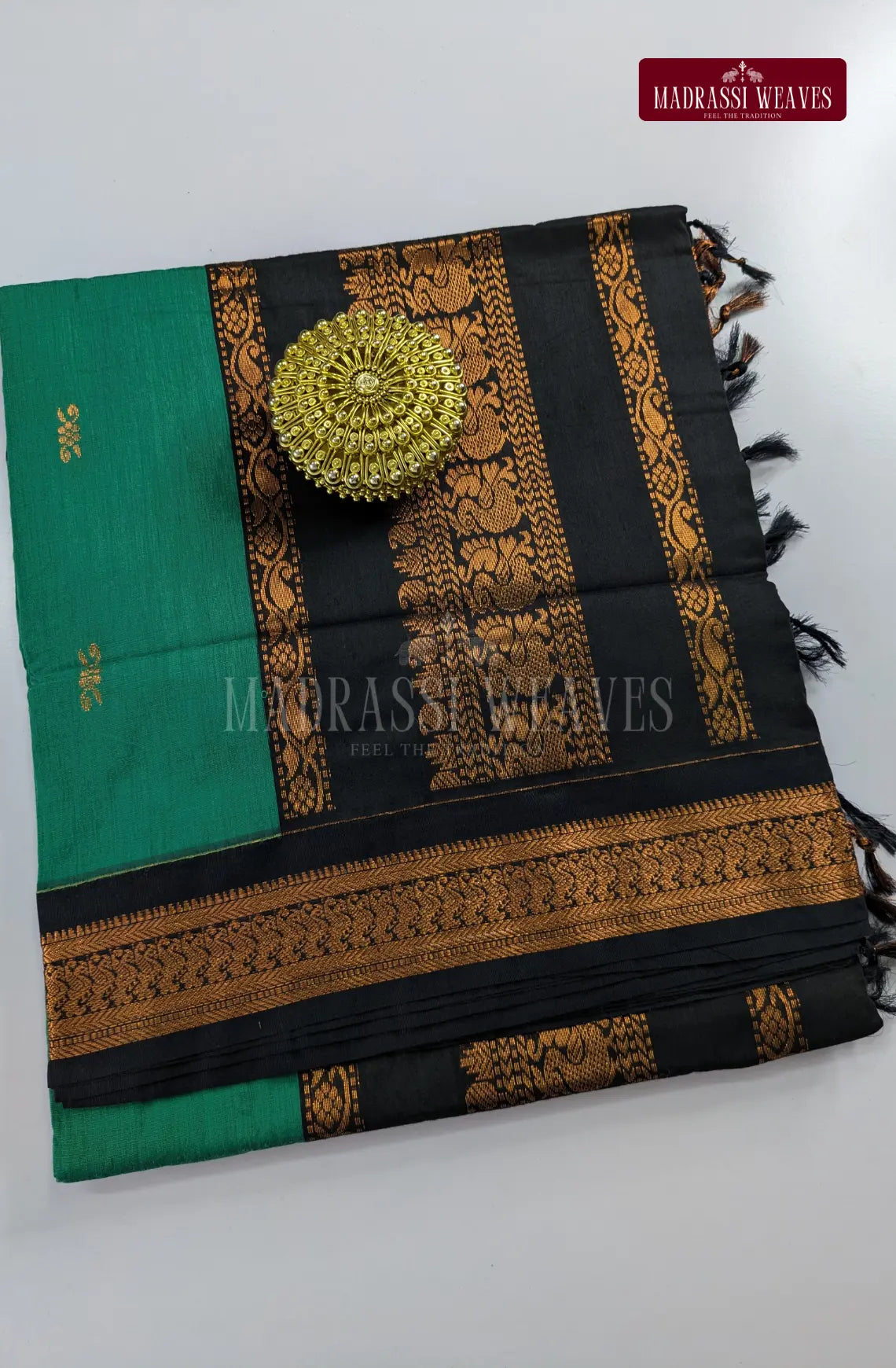 Premium Kalyani Gadwal Cotton Saree - Rama