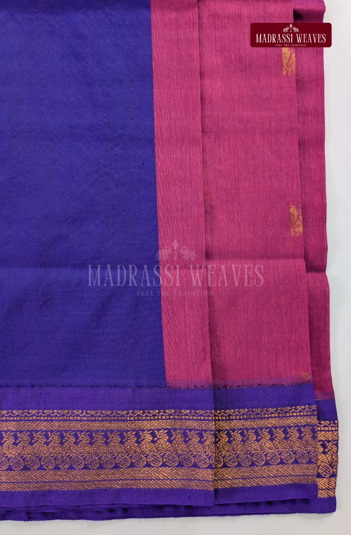 Premium Kalyani Gadwal Cotton Saree - Rani Pink