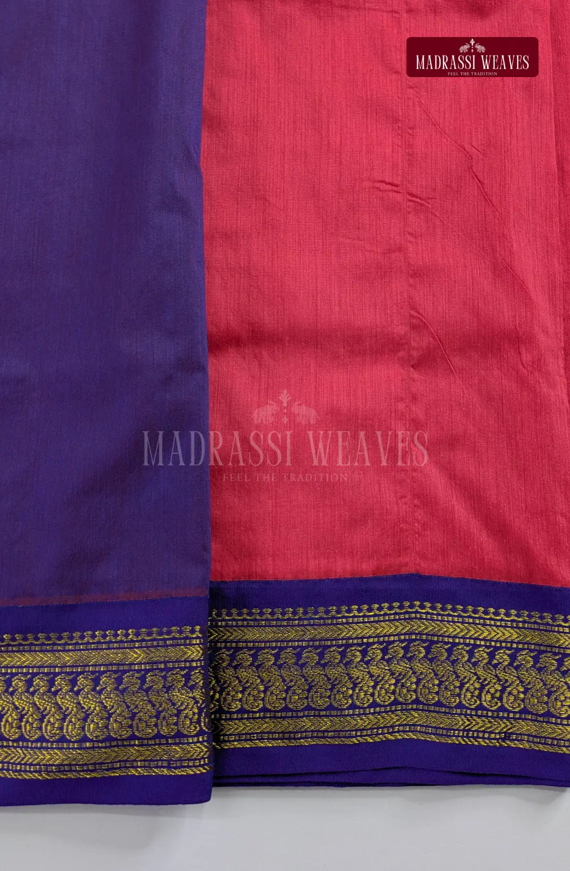 Premium Kalyani Gadwal Cotton Saree - Reddish Pink