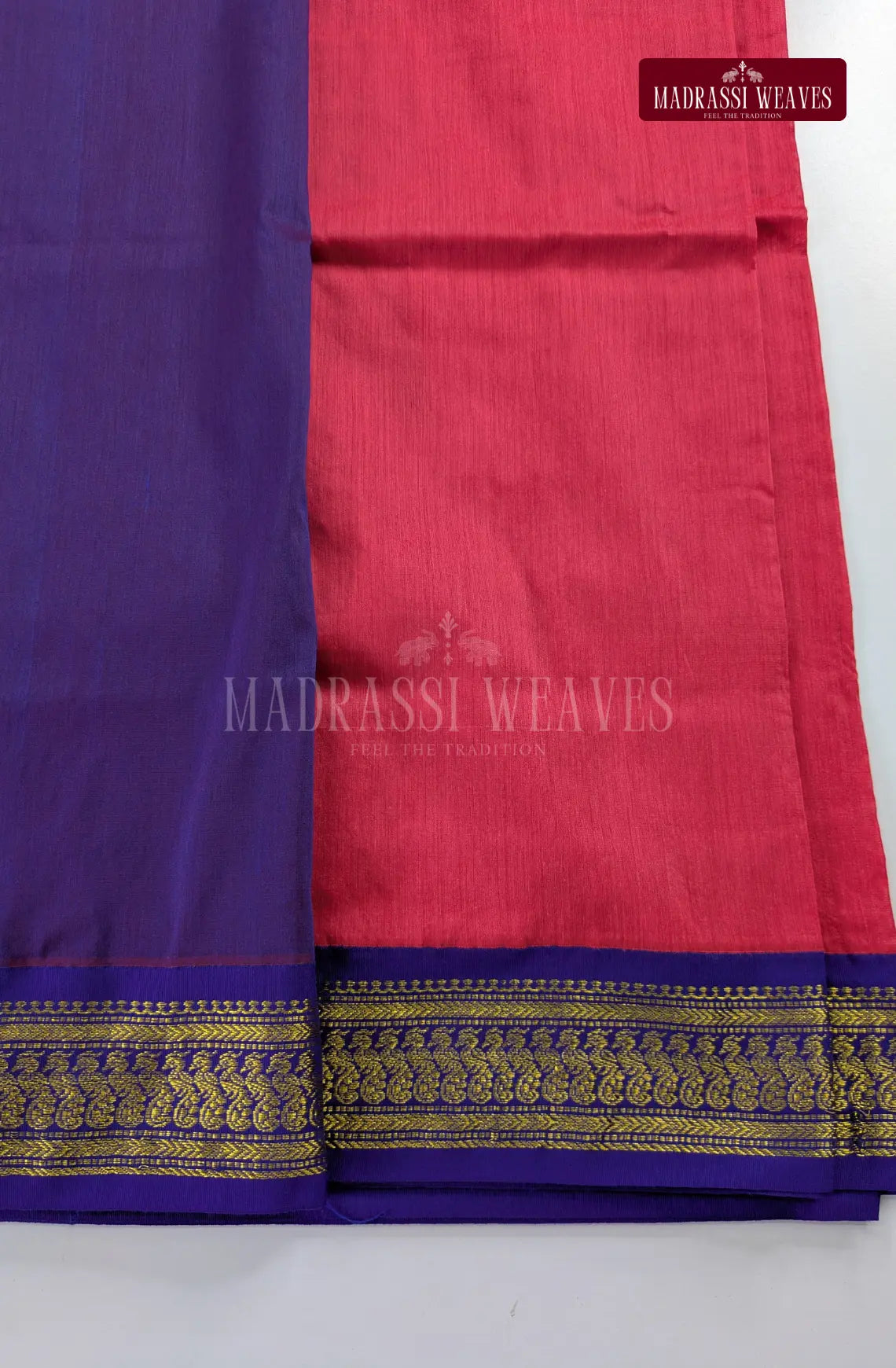 Premium Kalyani Gadwal Cotton Saree - Reddish Pink