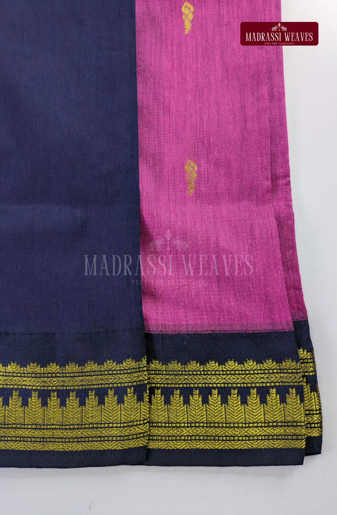 Premium Kalyani Gadwal Cotton Saree - Rosy Pink
