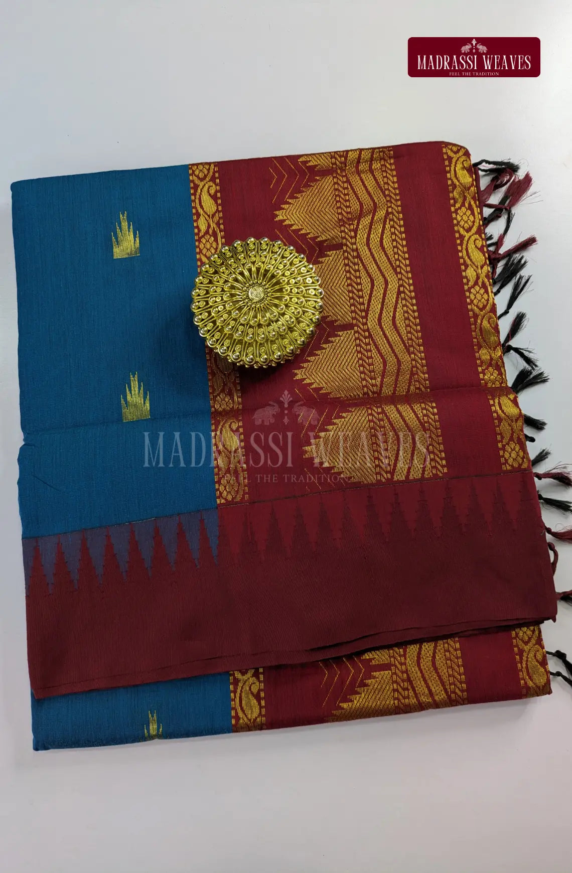 Premium Kalyani Gadwal Cotton Saree - Royal Blue