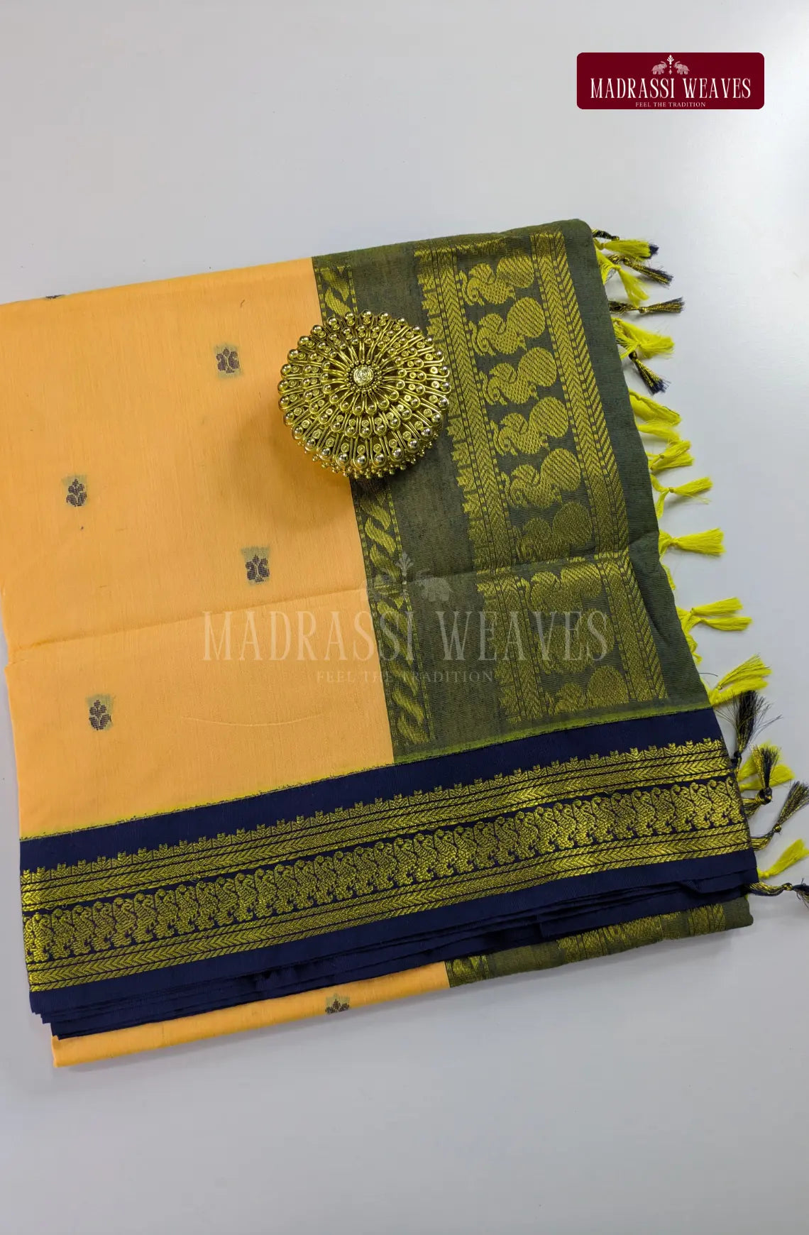 Premium Kalyani Gadwal Cotton Saree - Sandal