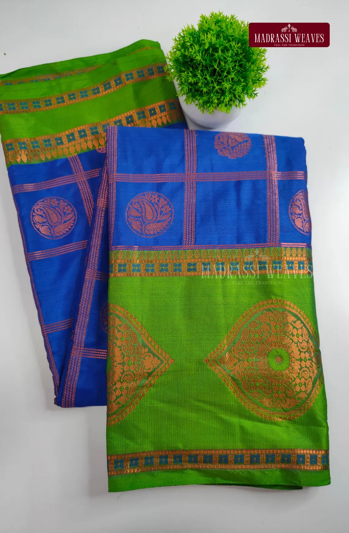 Kanchi Style Multi Checks Saree