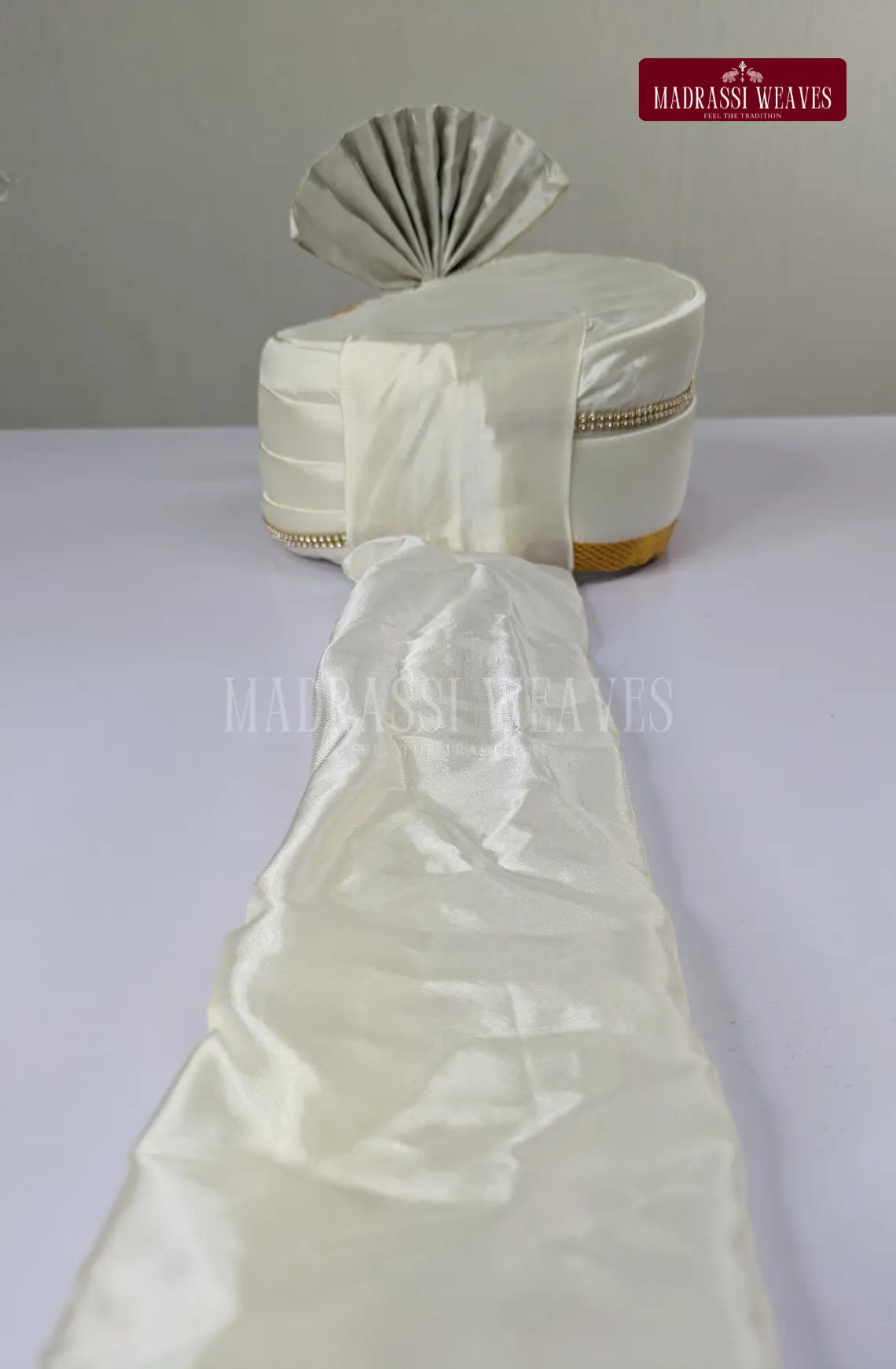 Premium Men's Wedding Tissue Silk Dhoti Set - Gold 1