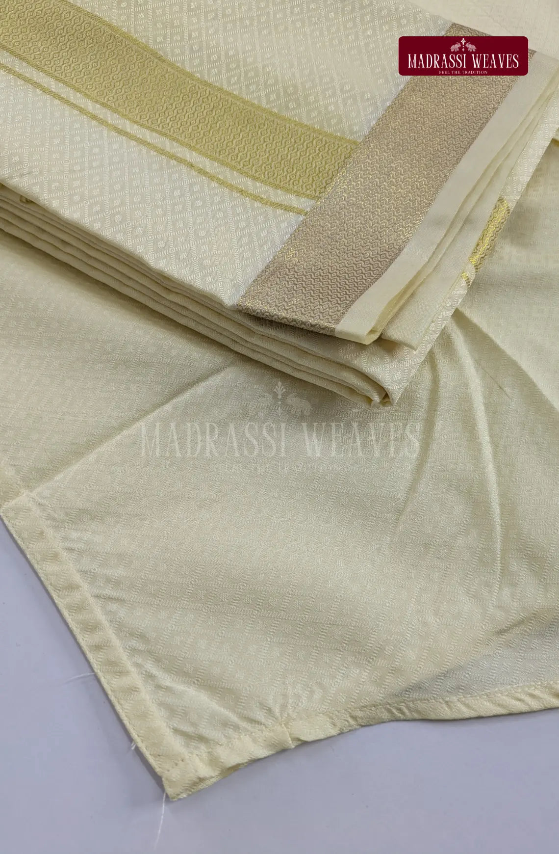 Premium Ethnic Embossed Men's Dhoti Set - White