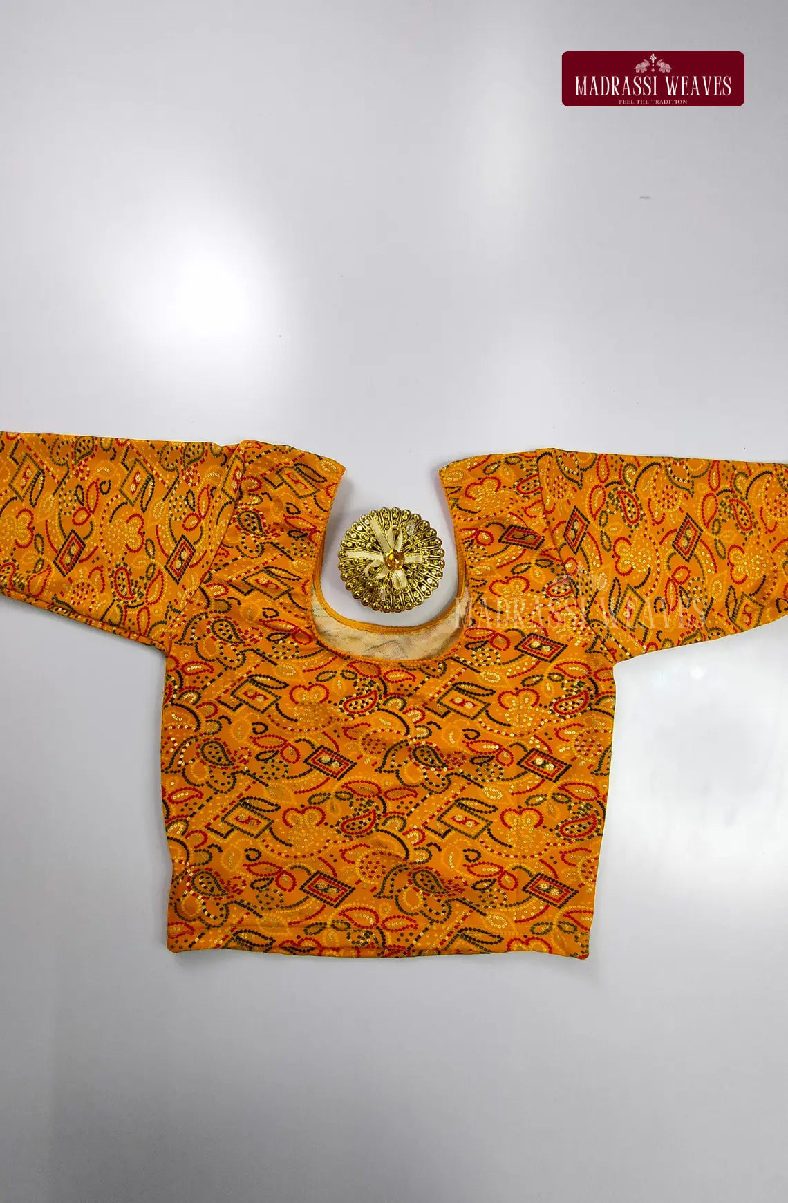 Plus Size Readymade Stretchable Blouse - Mango Yellow