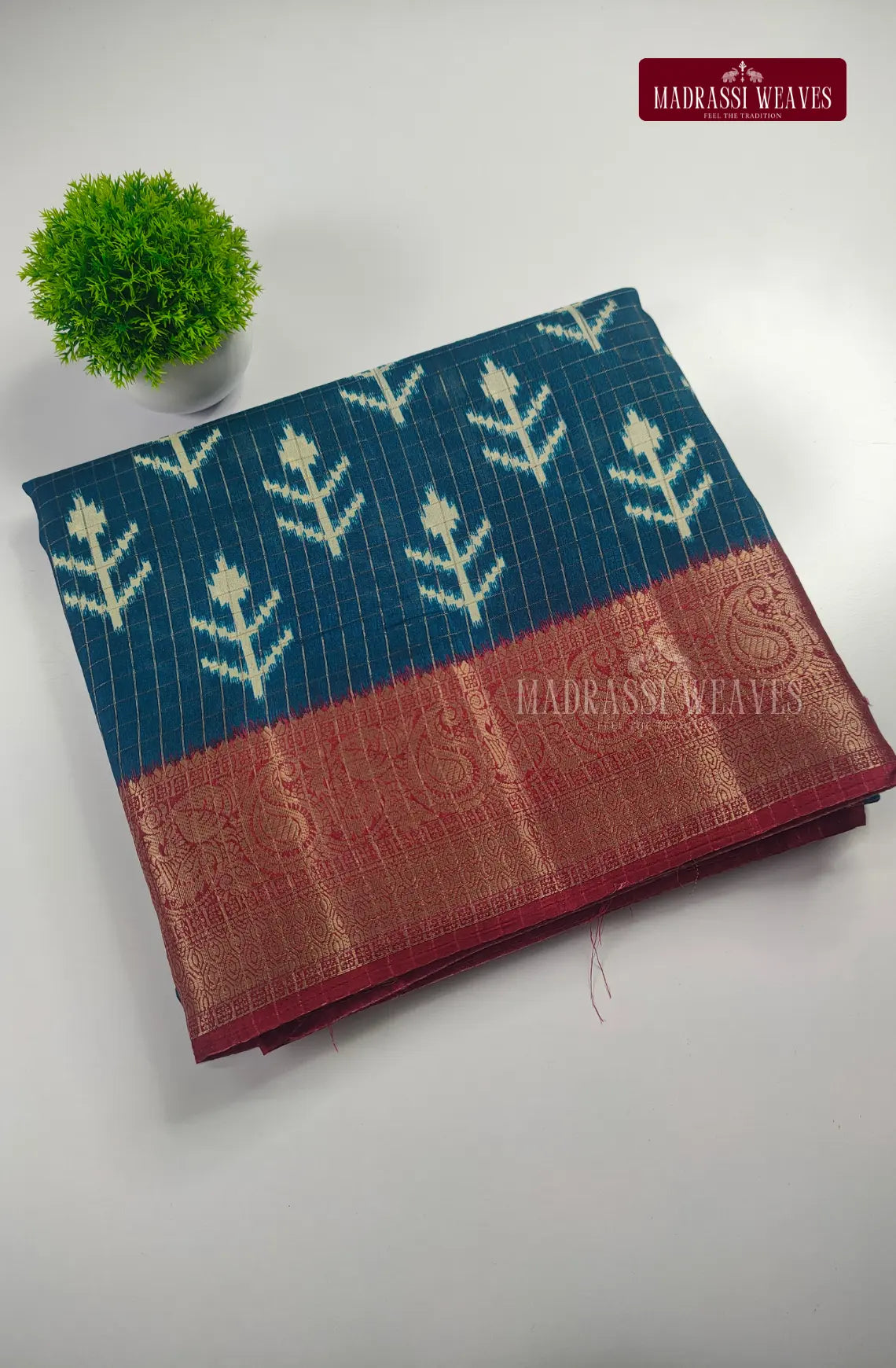 PartyWear Kalamkari Checks saree