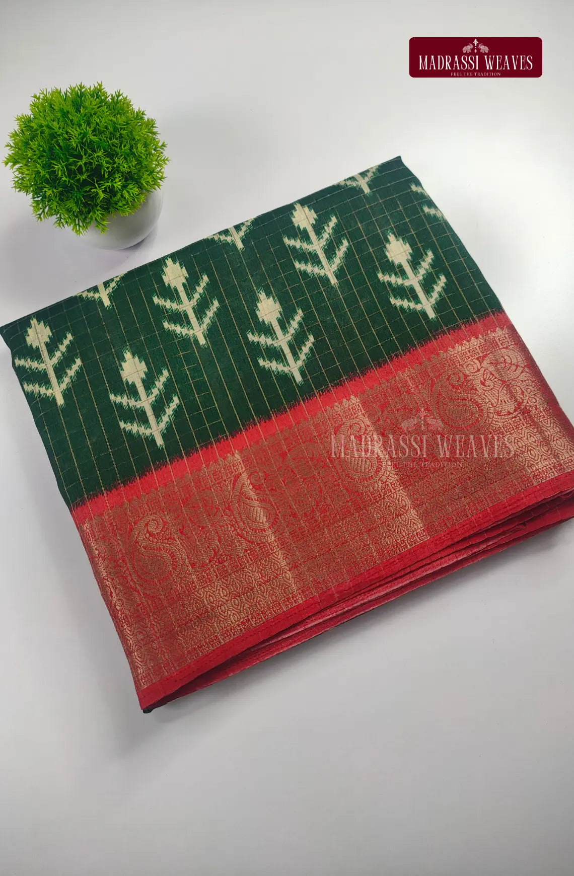 PartyWear Kalamkari Checks saree